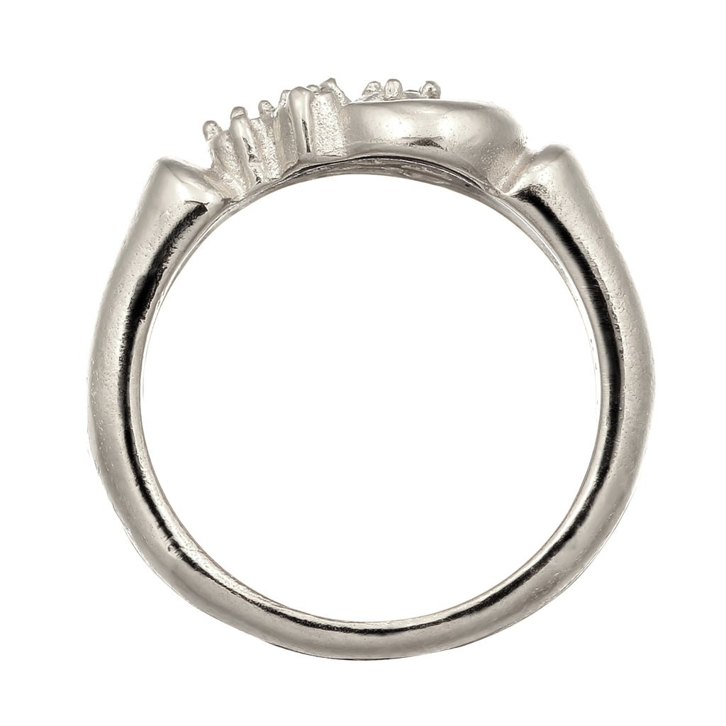 Silber - Elli PREMIUM | Ring mit Stern | Topas (Weiß, 0.015 ct) & Topas (Weiß, 0.006 ct) | 925 Sterling Silber