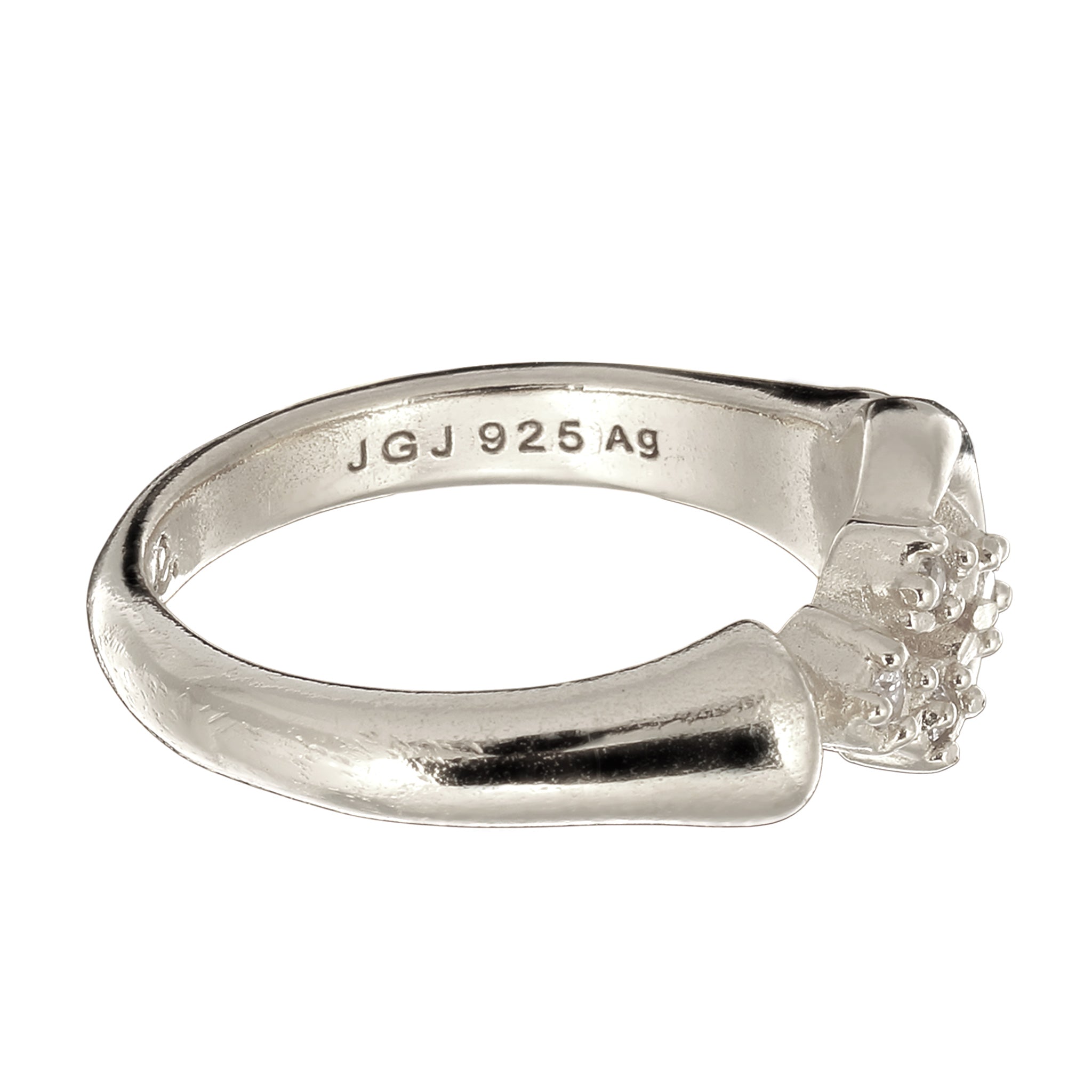 Silber - Elli PREMIUM | Ring mit Stern | Topas (Weiß, 0.015 ct) & Topas (Weiß, 0.006 ct) | 925 Sterling Silber