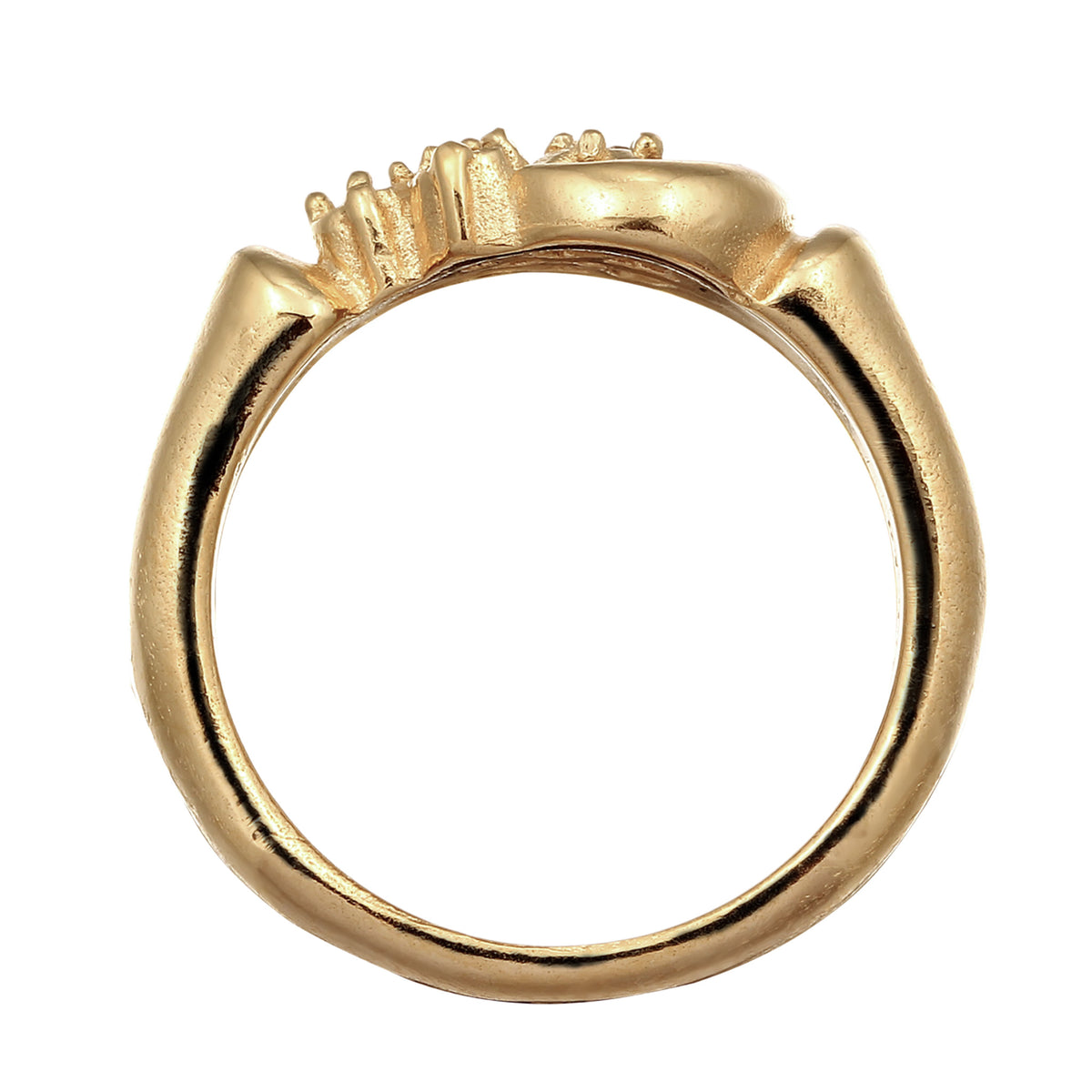 Gold - Elli PREMIUM | Ring Mond Sterne | Topas (Weiß) | 925 Sterling Silber vergoldet