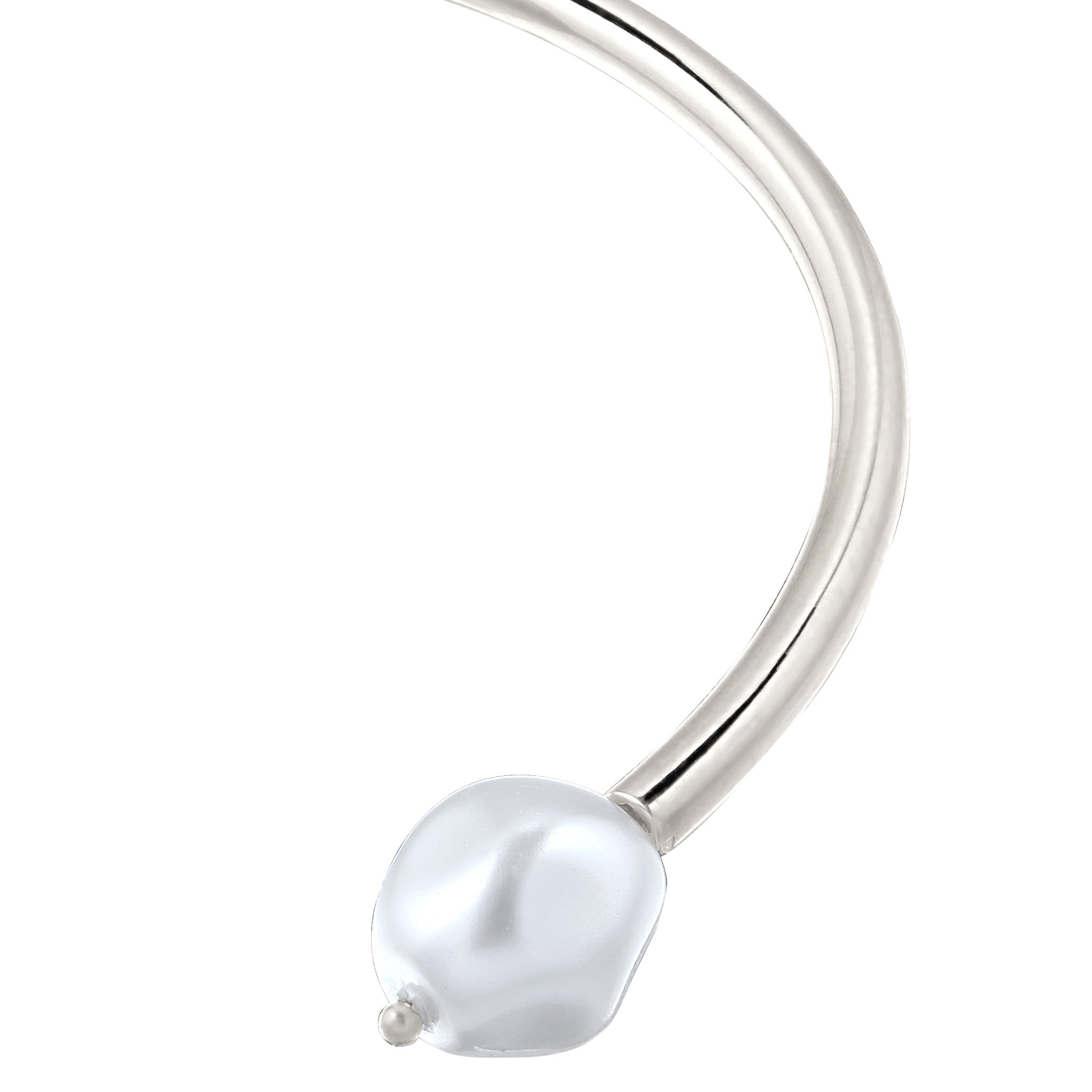 Silber - Elli PREMIUM | Armreif | Mit Perlen von Swarovski® (Weiß) | 925 Sterling Silber