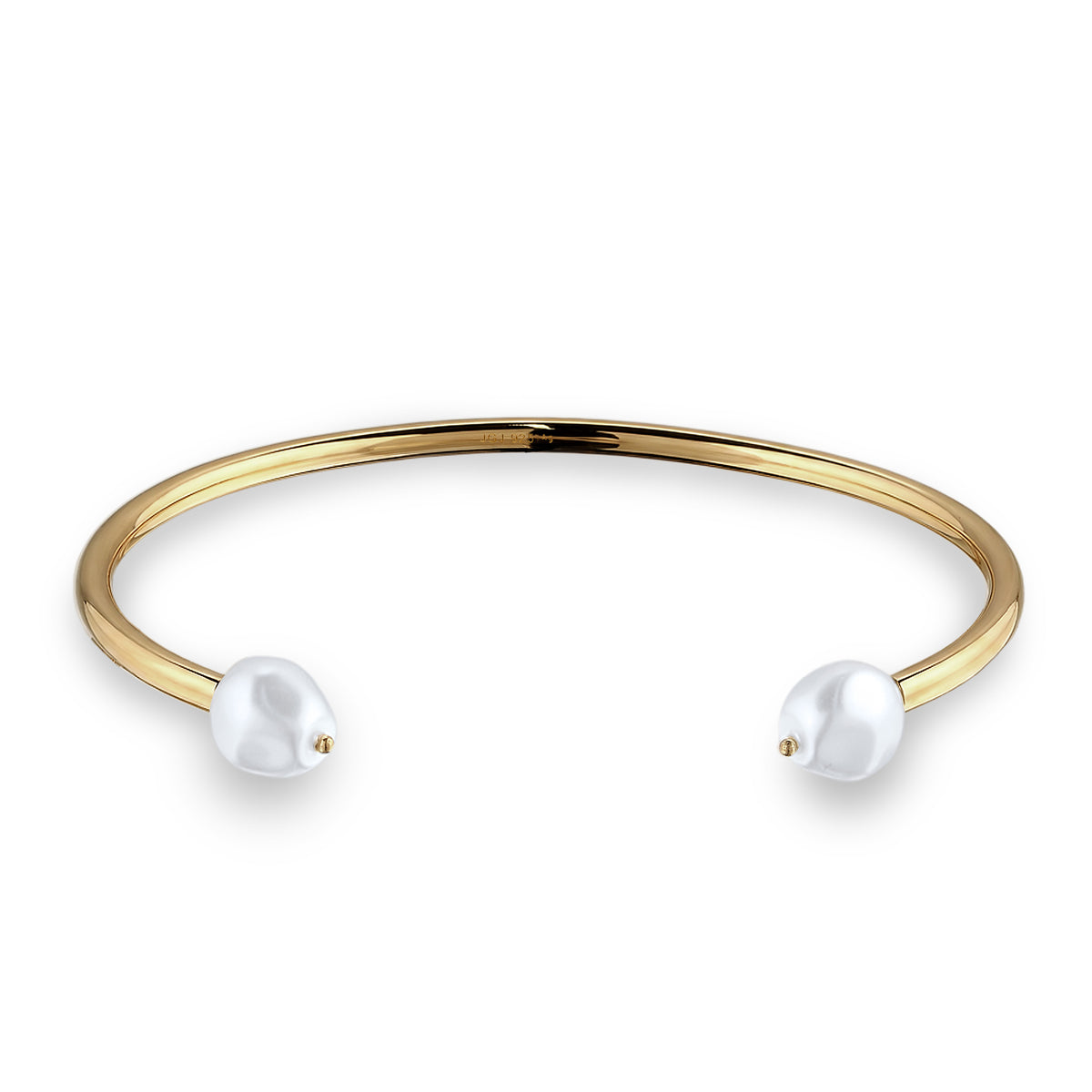 Gold - Elli PREMIUM | Armreif | Mit Perlen von Swarovski® (Weiß) | 925 Sterling Silber vergoldet