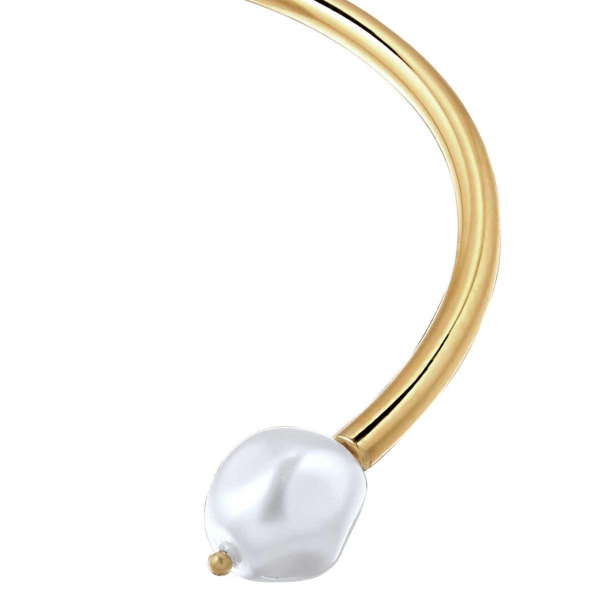 Gold - Elli PREMIUM | Armreif | Mit Perlen von Swarovski® (Weiß) | 925 Sterling Silber vergoldet