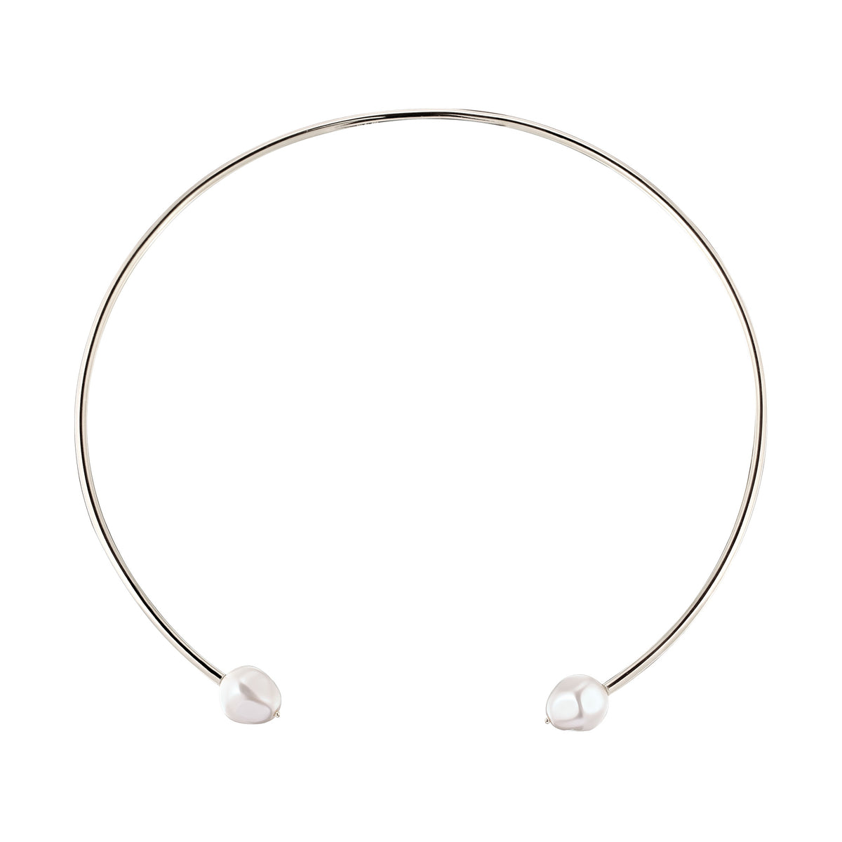 Silber - Elli PREMIUM | Halsreif | Mit Perlen von Swarovski® (Weiß) | 925 Sterling Silber