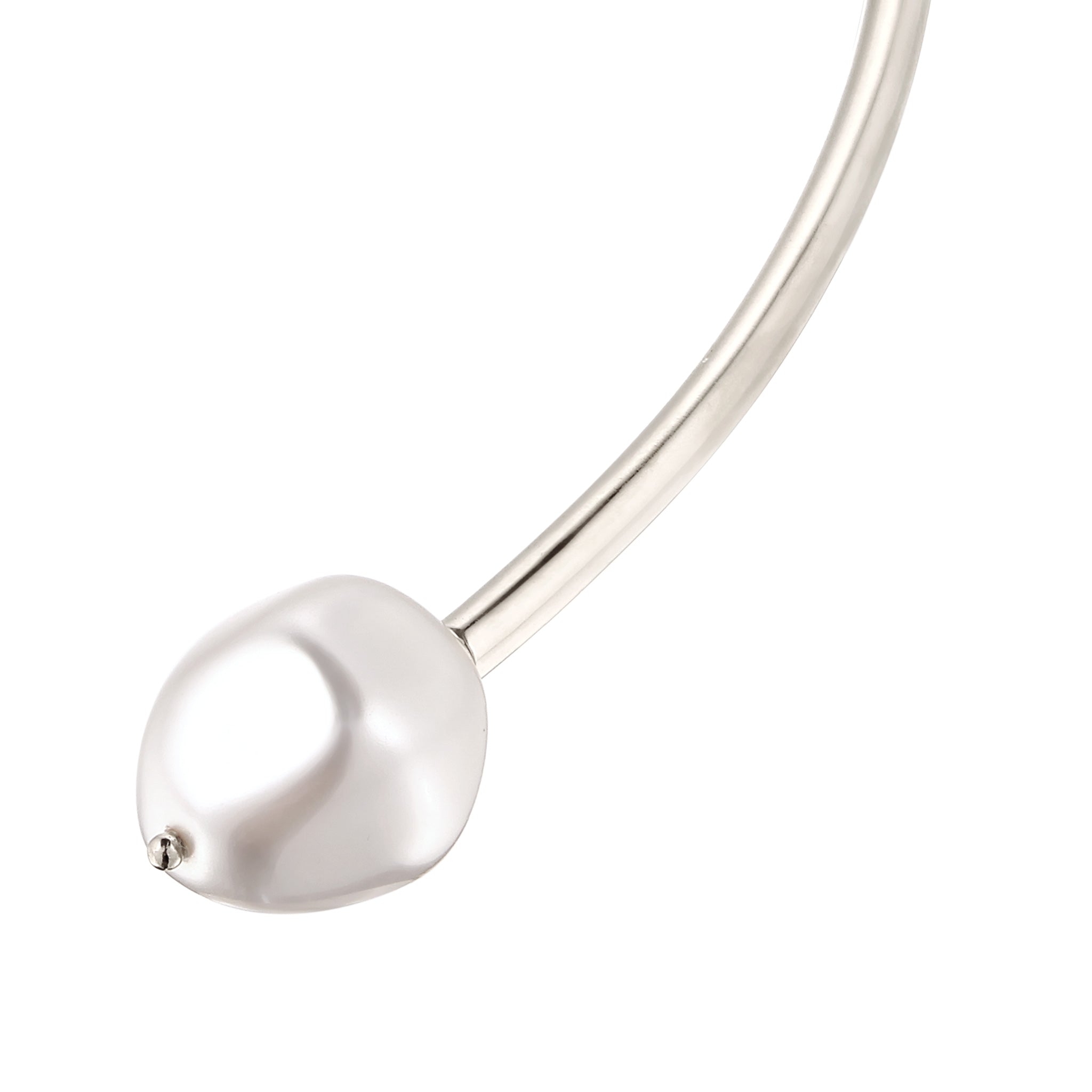 Silber - Elli PREMIUM | Halsreif | Mit Perlen von Swarovski® (Weiß) | 925 Sterling Silber