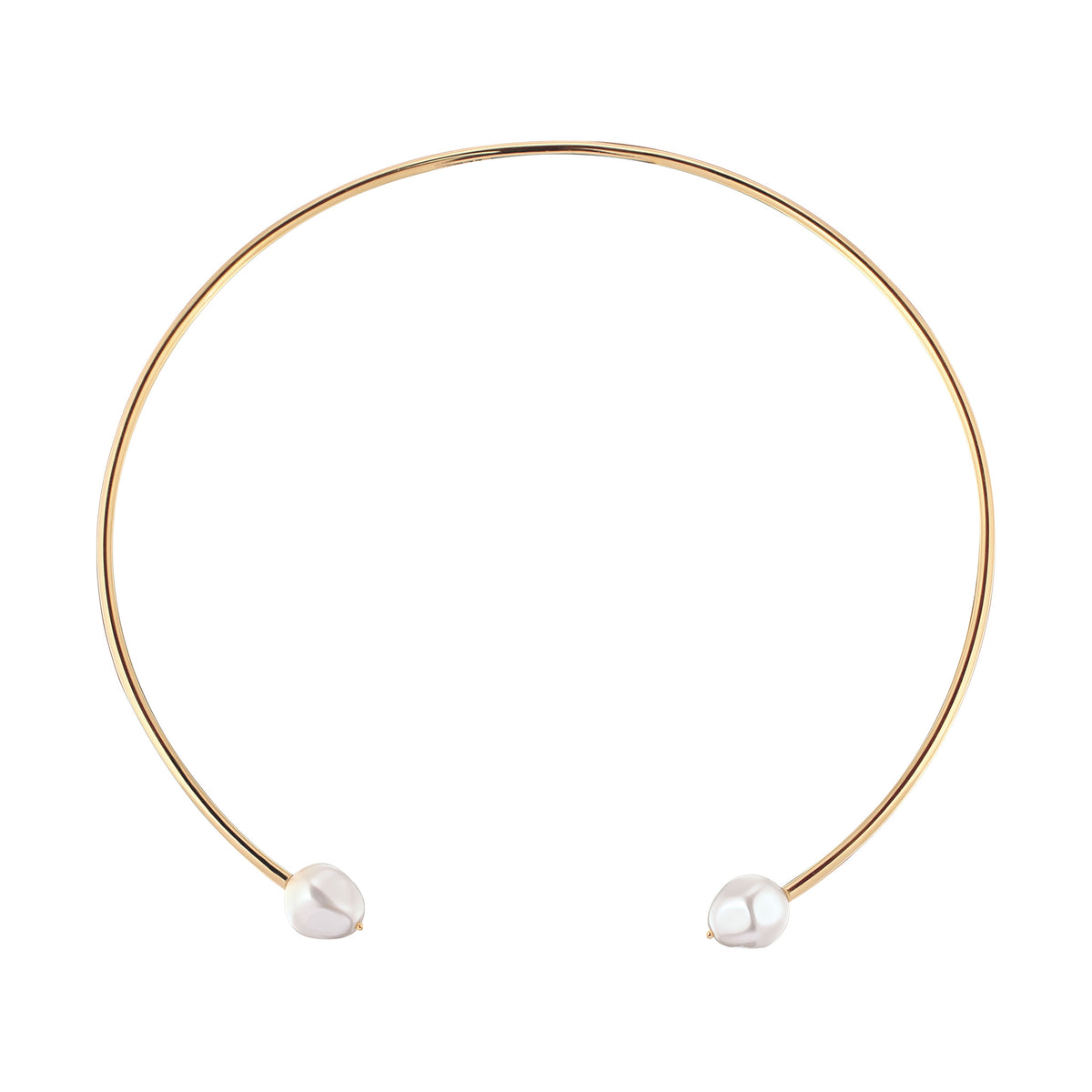Gold - Elli PREMIUM | Halsreif | Mit Perlen von Swarovski® (Weiß) | 925 Sterling Silber vergoldet