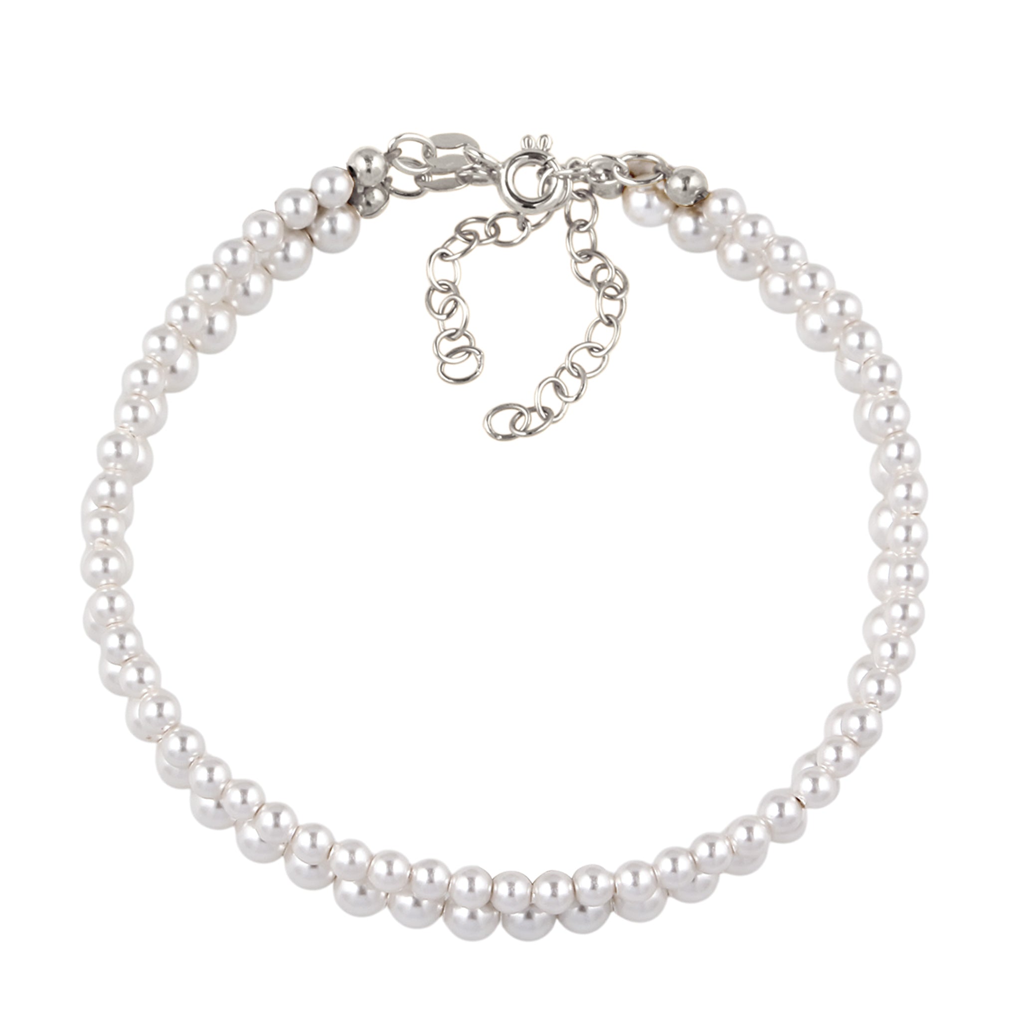Silber - Elli | Armbandset | Mit Perlen von Swarovski® (Weiß) | 925 Sterling Silber