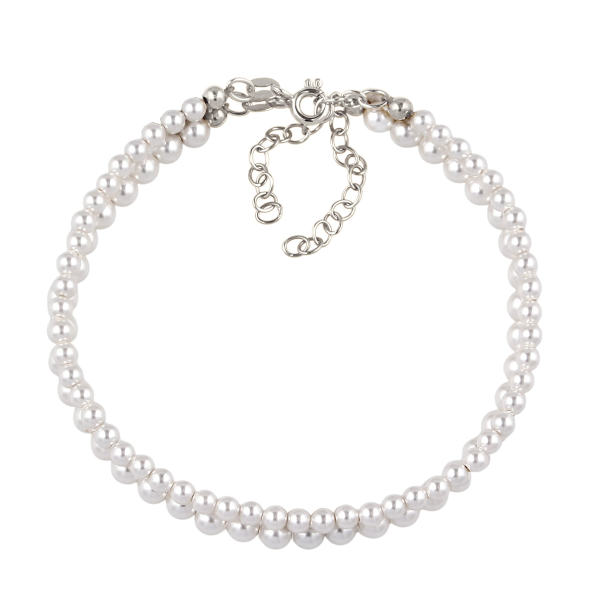Silber - Elli | Armbandset | Mit Perlen von Swarovski® (Weiß) | 925 Sterling Silber