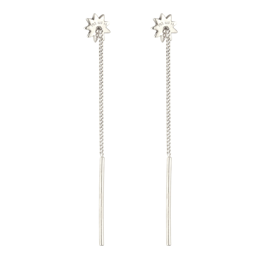 Silber - Elli | Ohrhänger Chain Sonne | 925 Sterling Silber