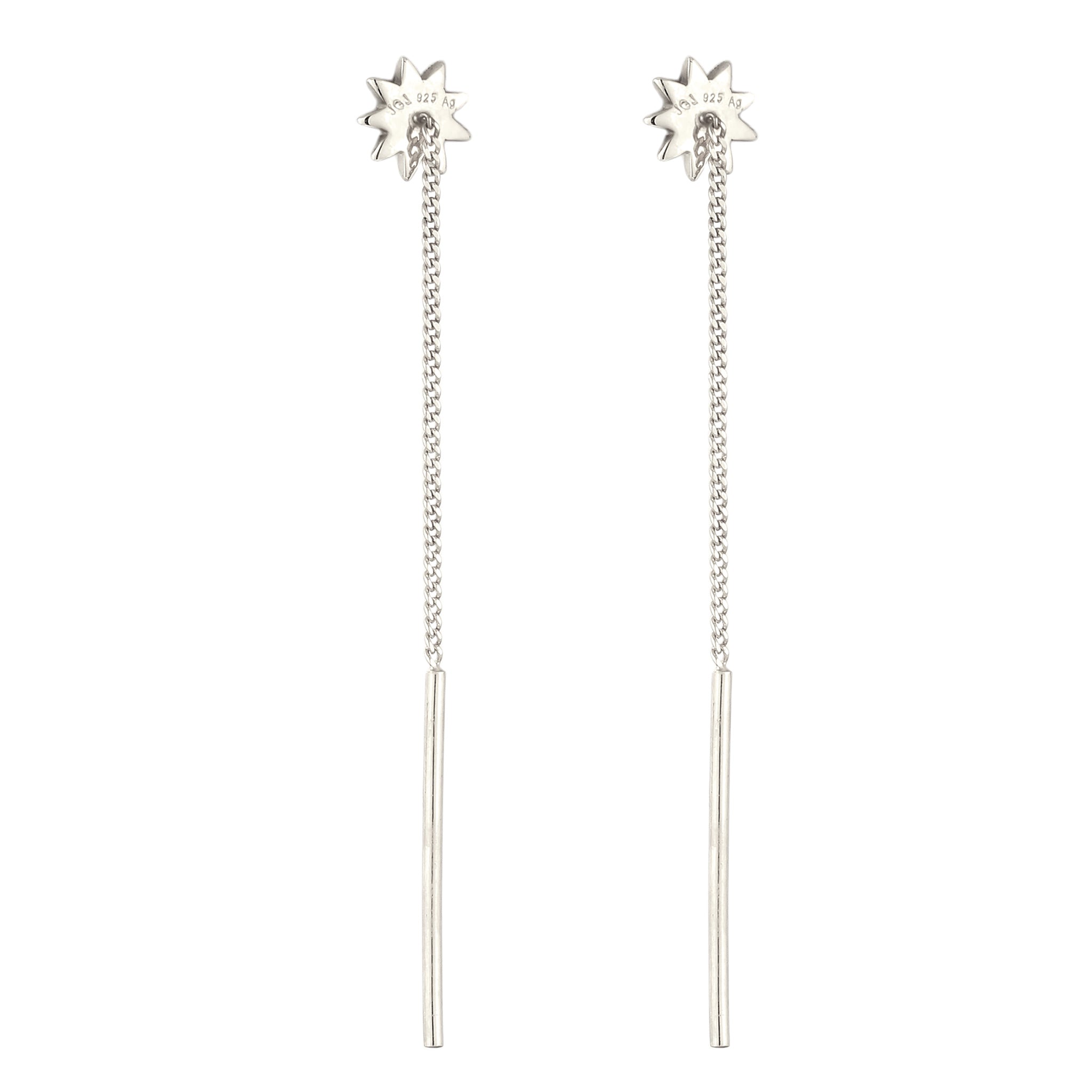 Silber - Elli | Ohrhänger Chain Sonne | 925 Sterling Silber