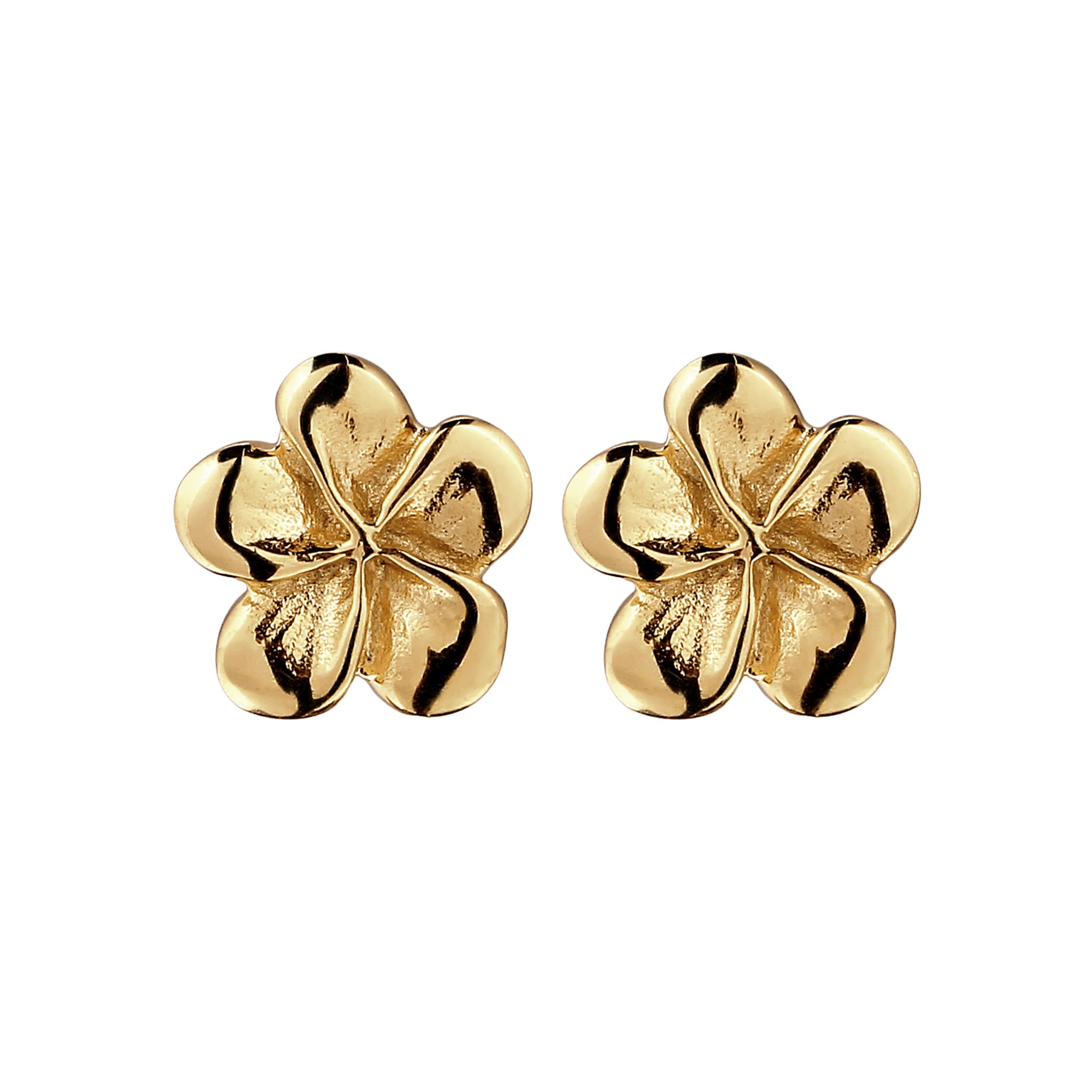 Gold - Elli | Ohrstecker Frangipani Blume | 925 Sterling Silber vergoldet