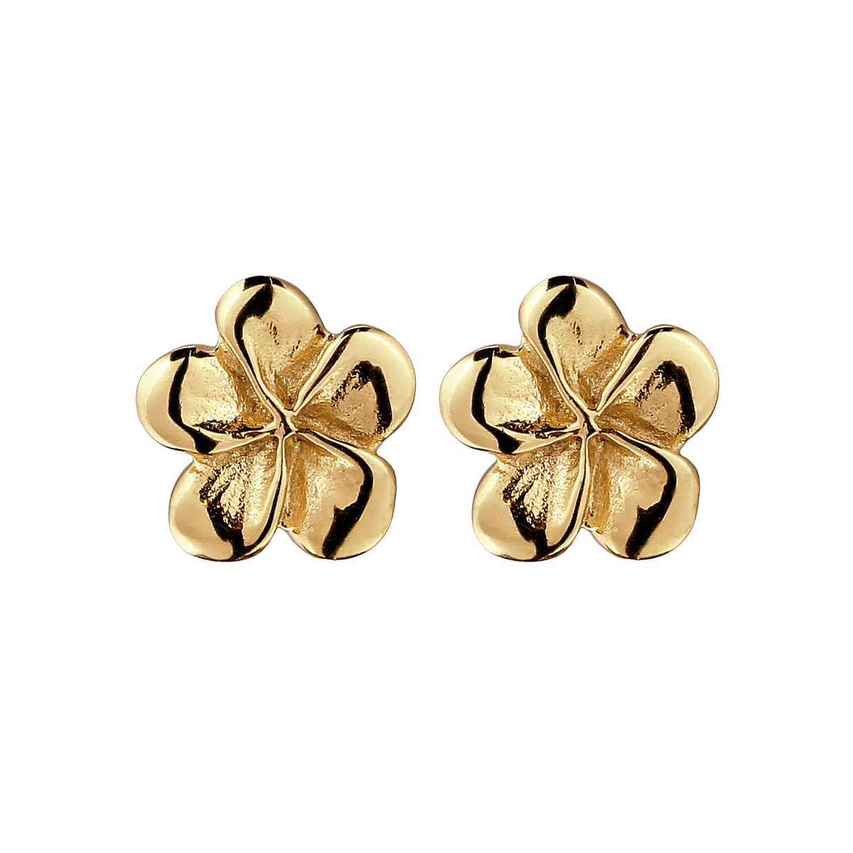 Gold - Elli | Ohrstecker Frangipani Blume | 925 Sterling Silber vergoldet