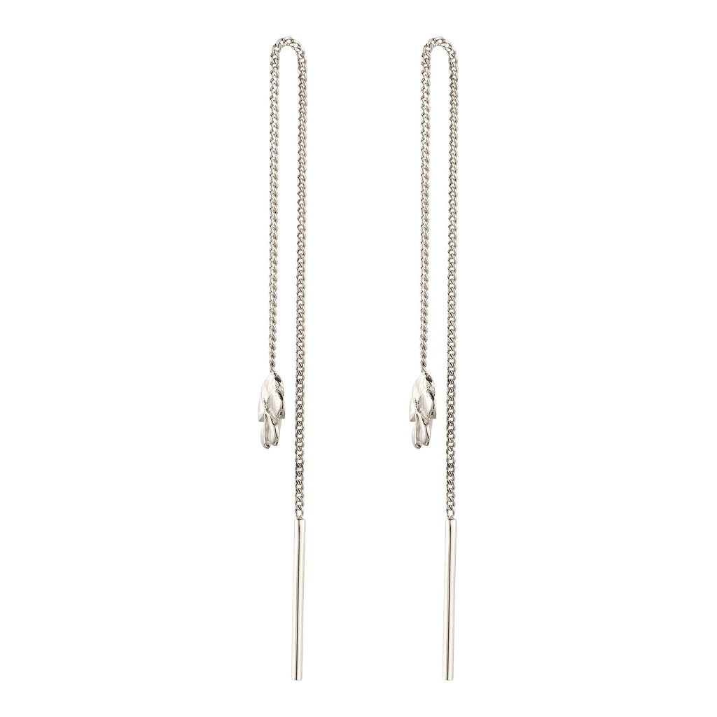 Silber - Elli | Ohrhänger Ear Chain Frangipani Blume | 925 Sterling Silber