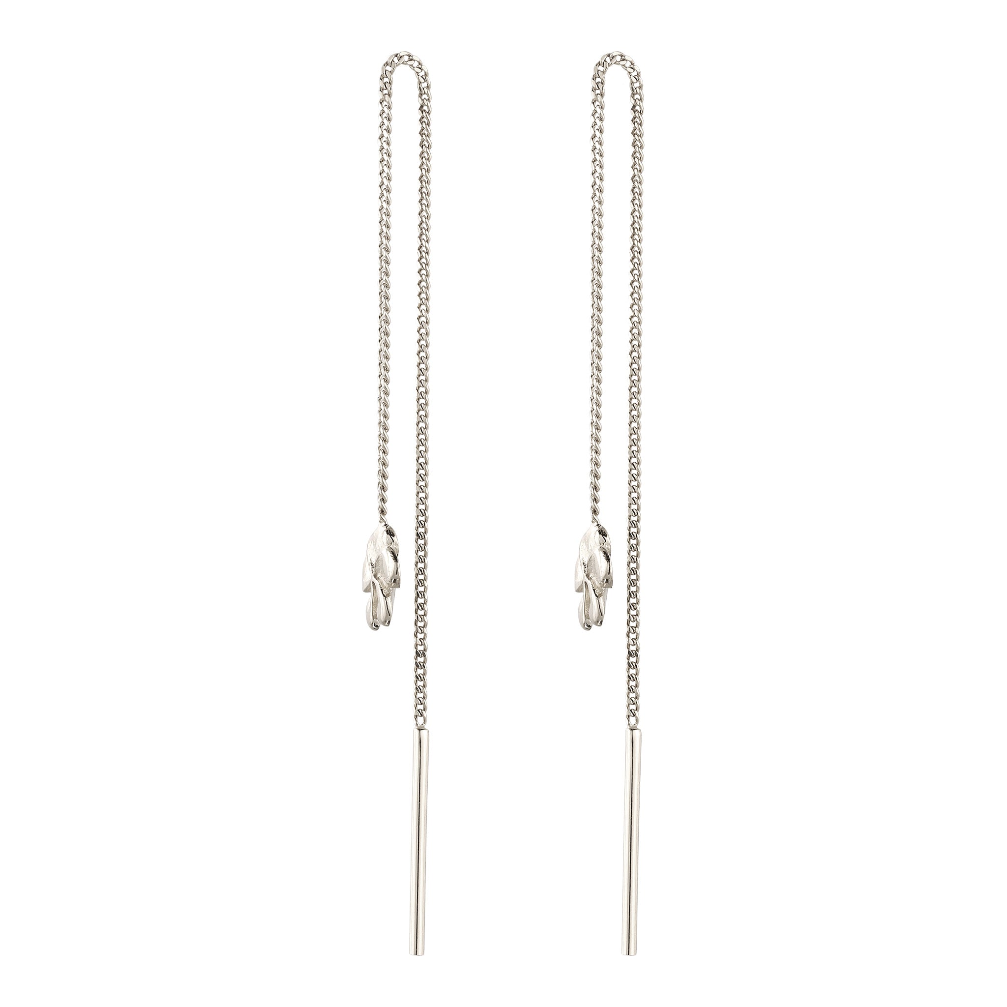 Silber - Elli | Ohrhänger Ear Chain Frangipani Blume | 925 Sterling Silber