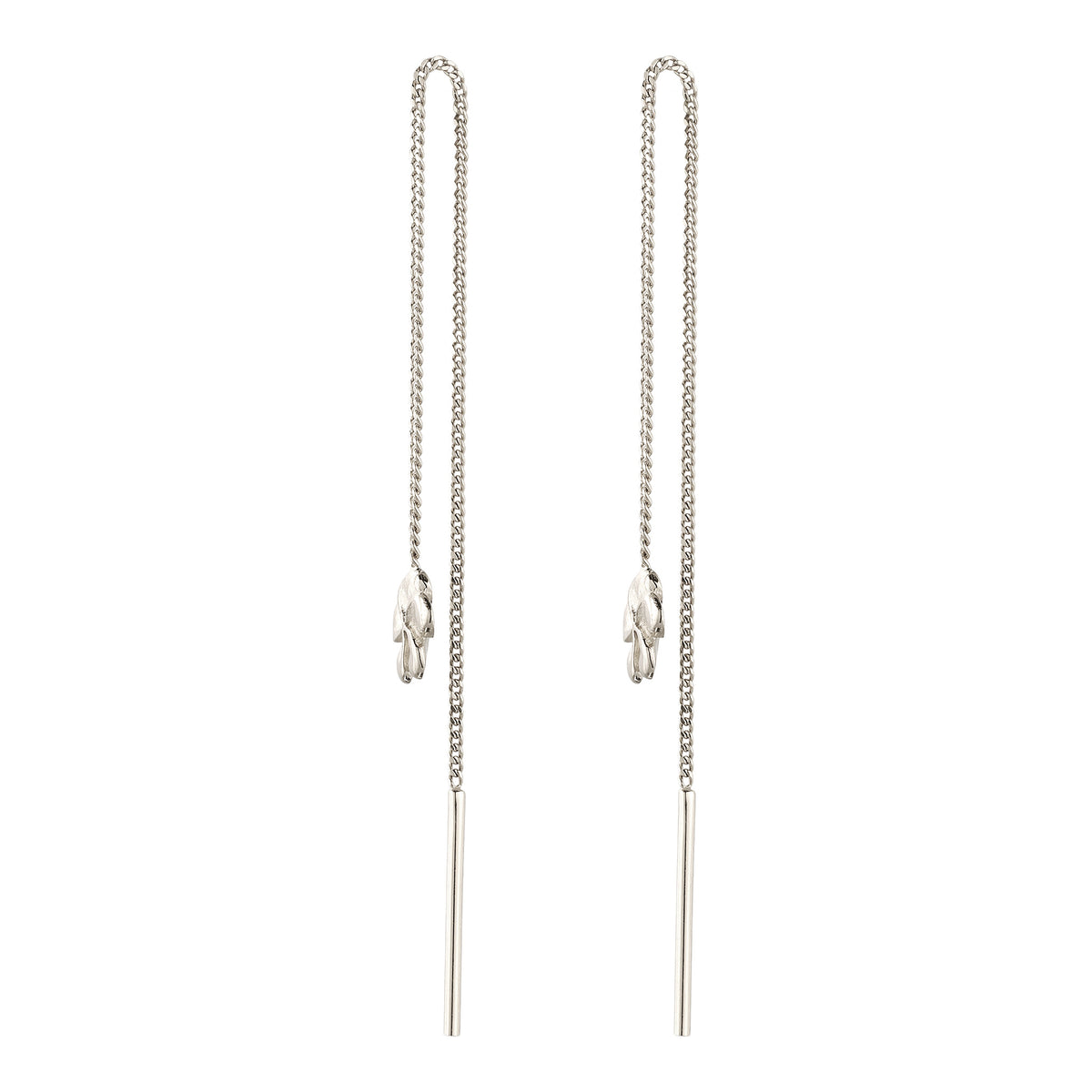 Silber - Elli | Ohrhänger Ear Chain Frangipani Blume | 925 Sterling Silber