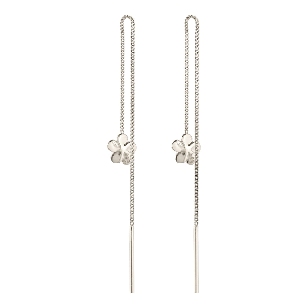 Silber - Elli | Ohrhänger Ear Chain Frangipani Blume | 925 Sterling Silber