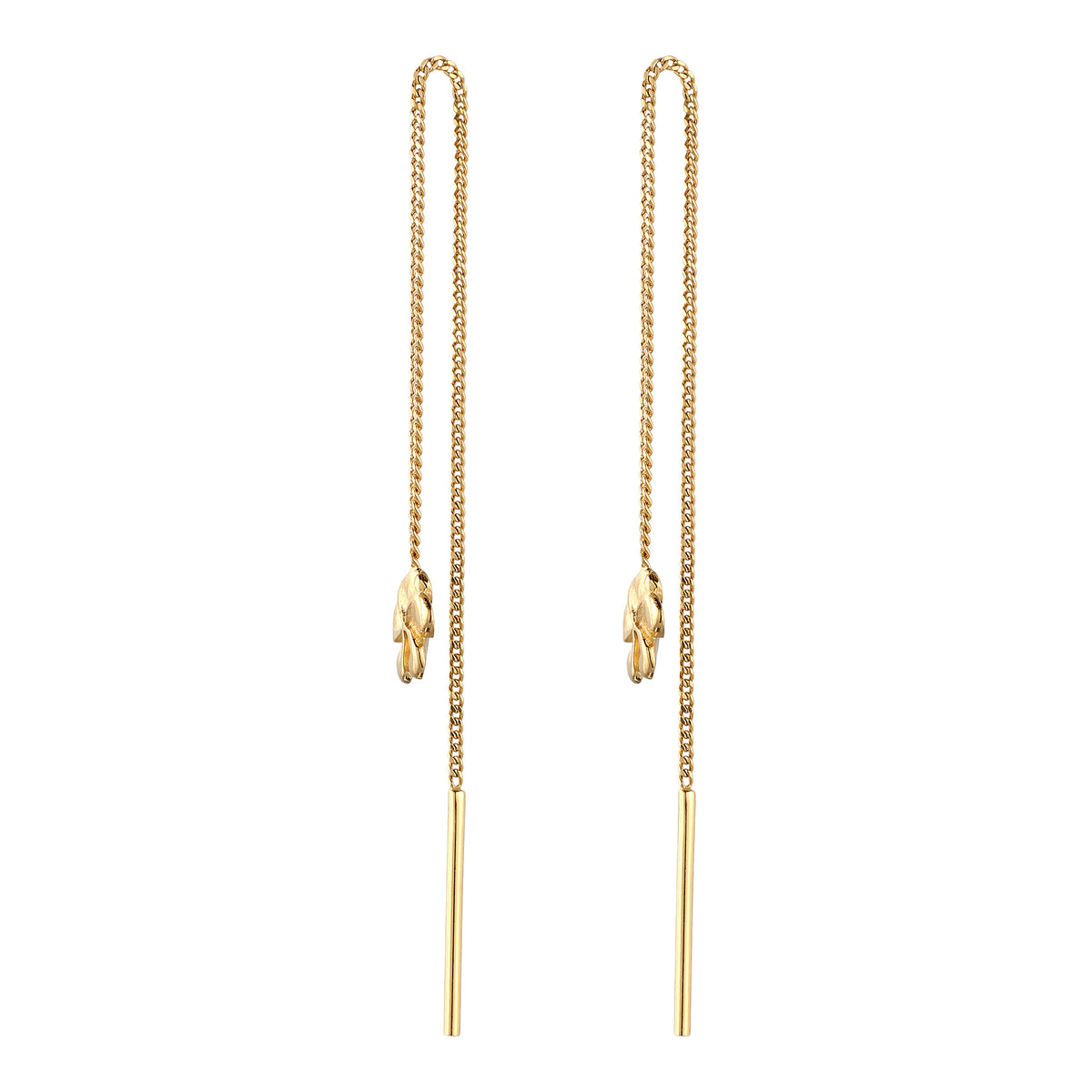 Gold - Elli | Ohrhänger Ear Chain Frangipani Blume | 925 Sterling Silber vergoldet