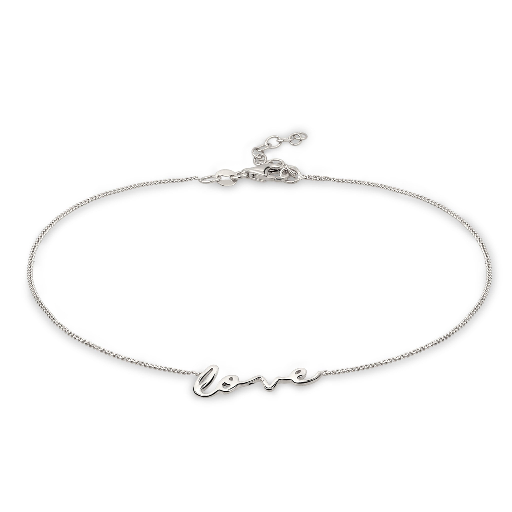 Silber - Elli | Fußkettchen Love | 925 Sterling Silber