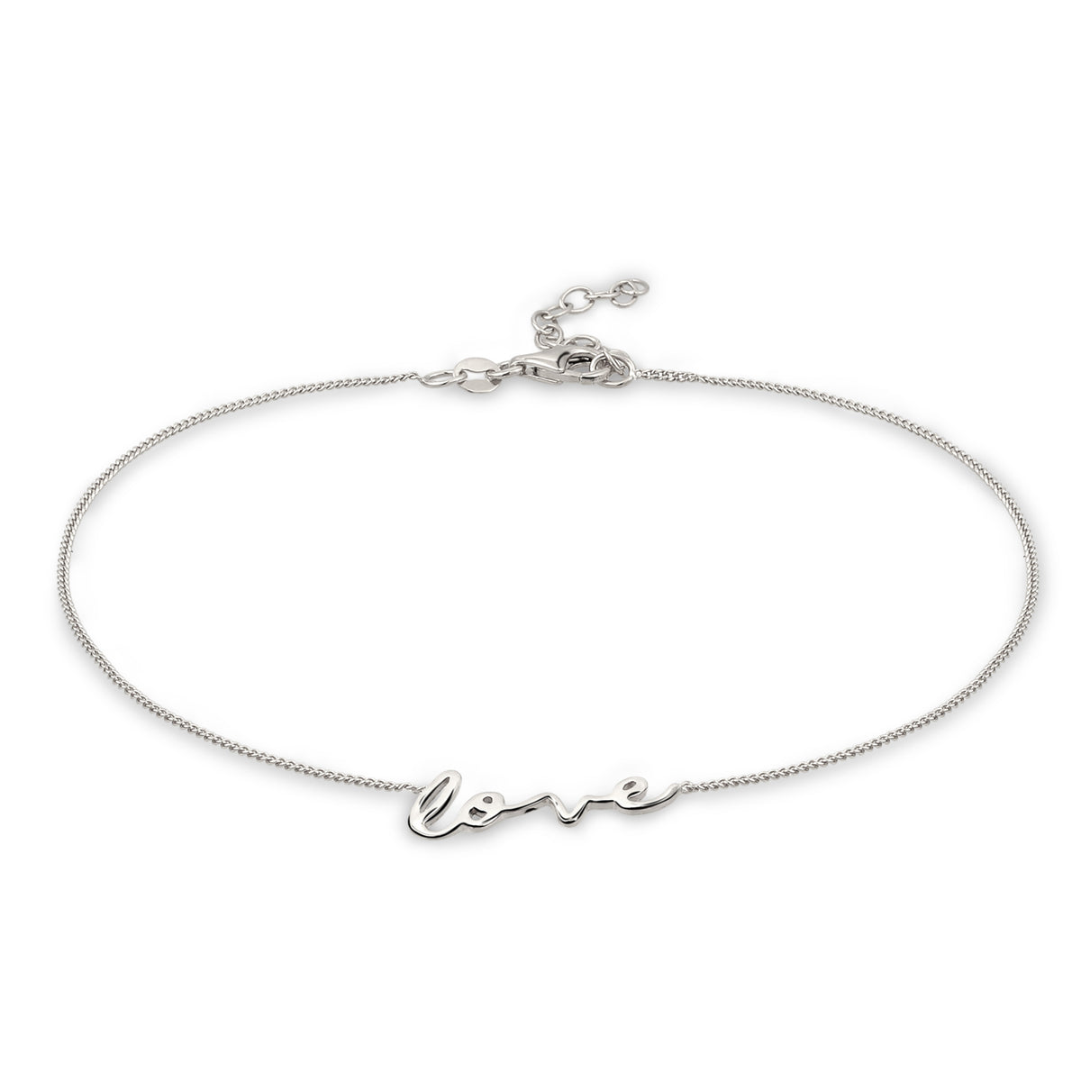 Silber - Elli | Fußkettchen Love | 925 Sterling Silber