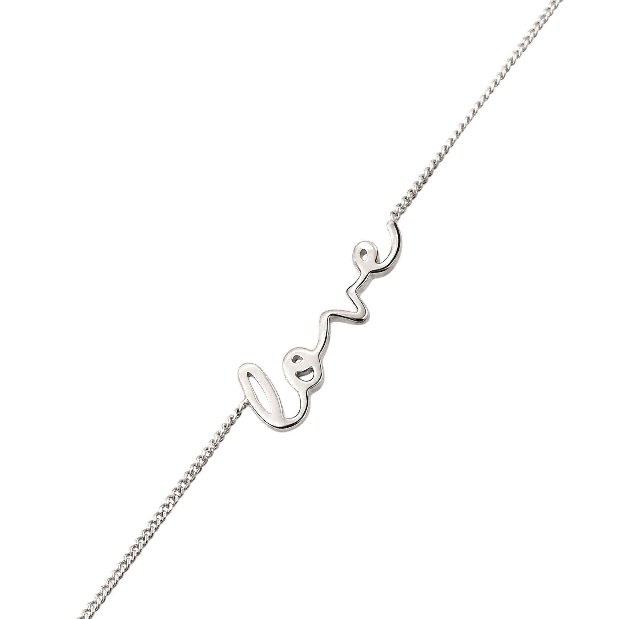 Silber - Elli | Fußkettchen Love | 925 Sterling Silber