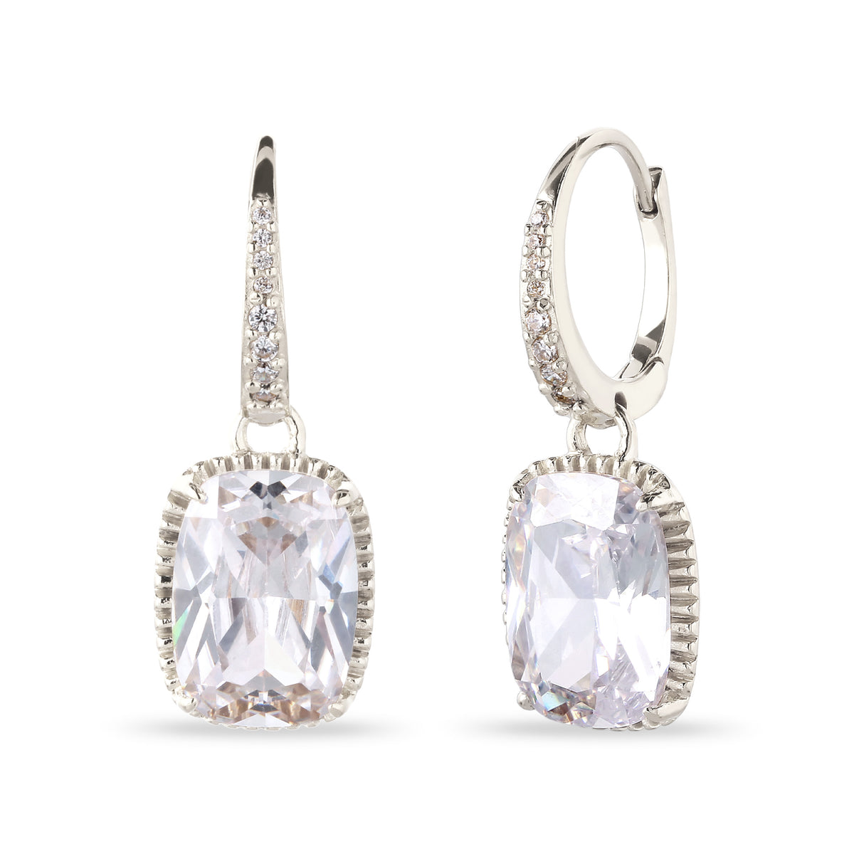Silber - Elli | Creolen mit Zirkonia Weiß 925 Sterling Silber