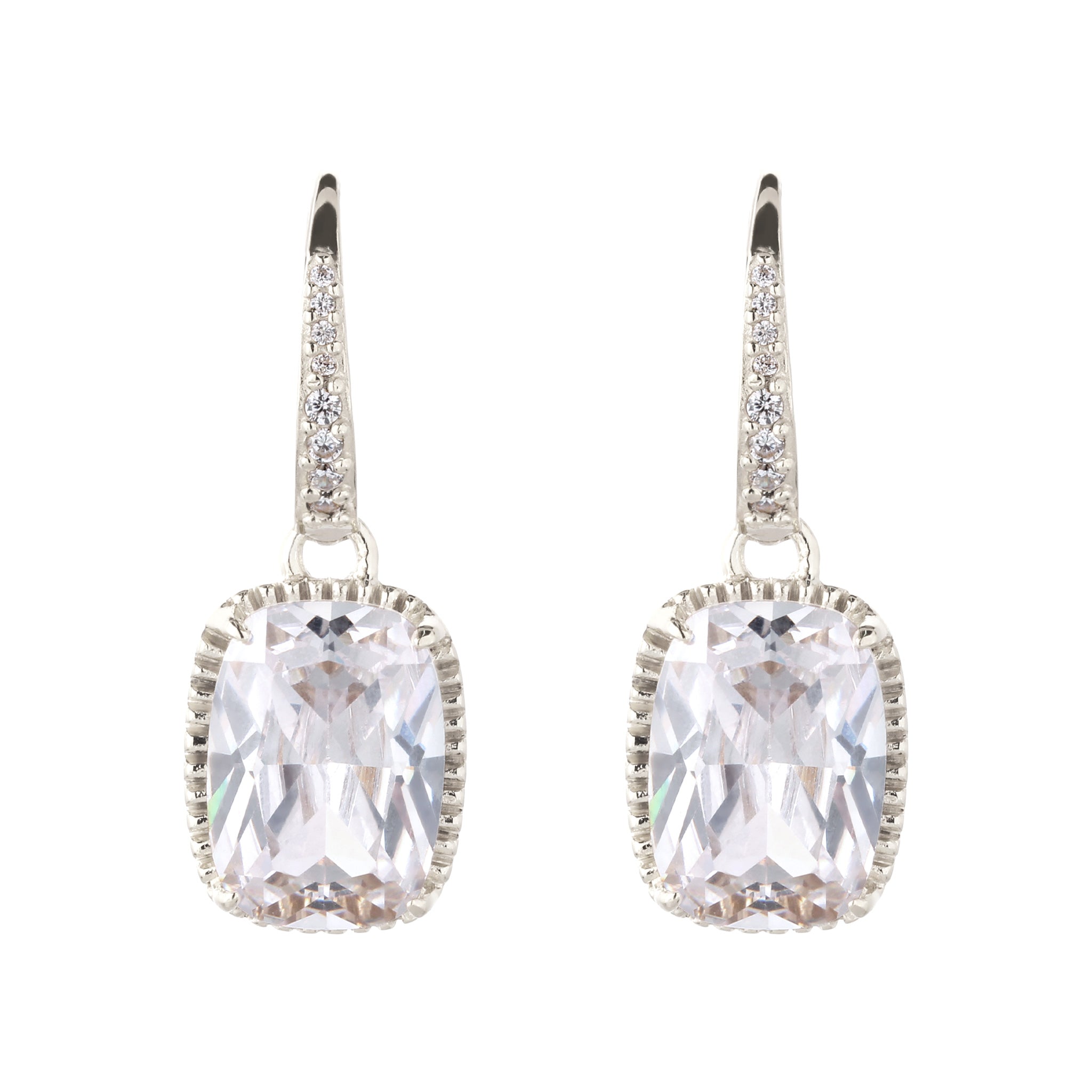 Silber - Elli | Creolen mit Zirkonia Weiß 925 Sterling Silber