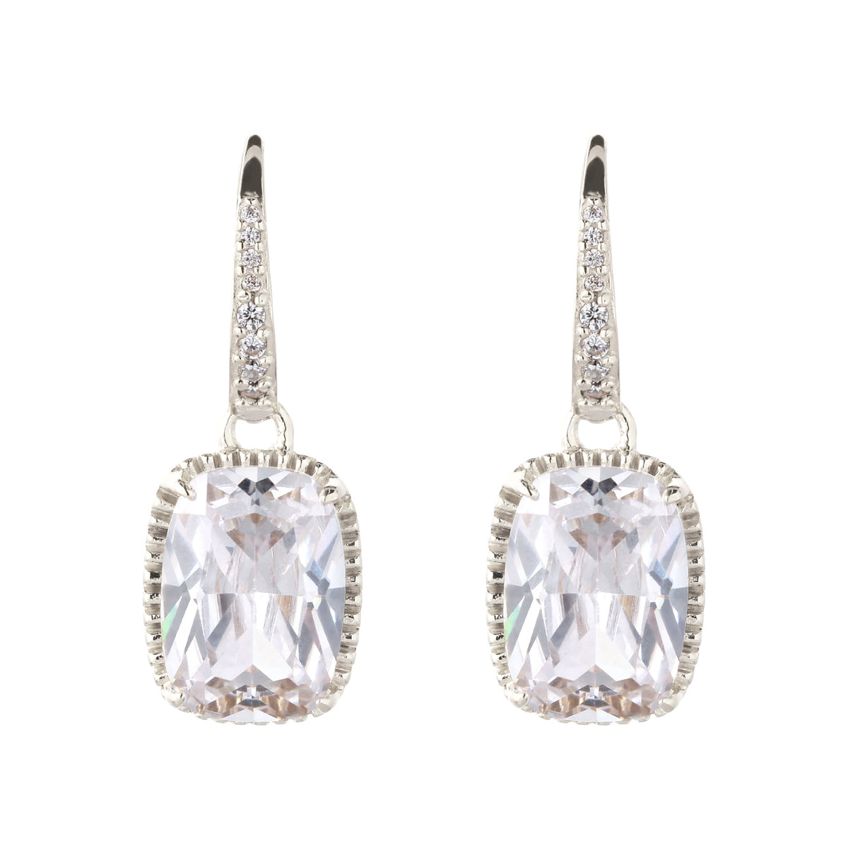 Silber - Elli | Creolen mit Zirkonia Weiß 925 Sterling Silber