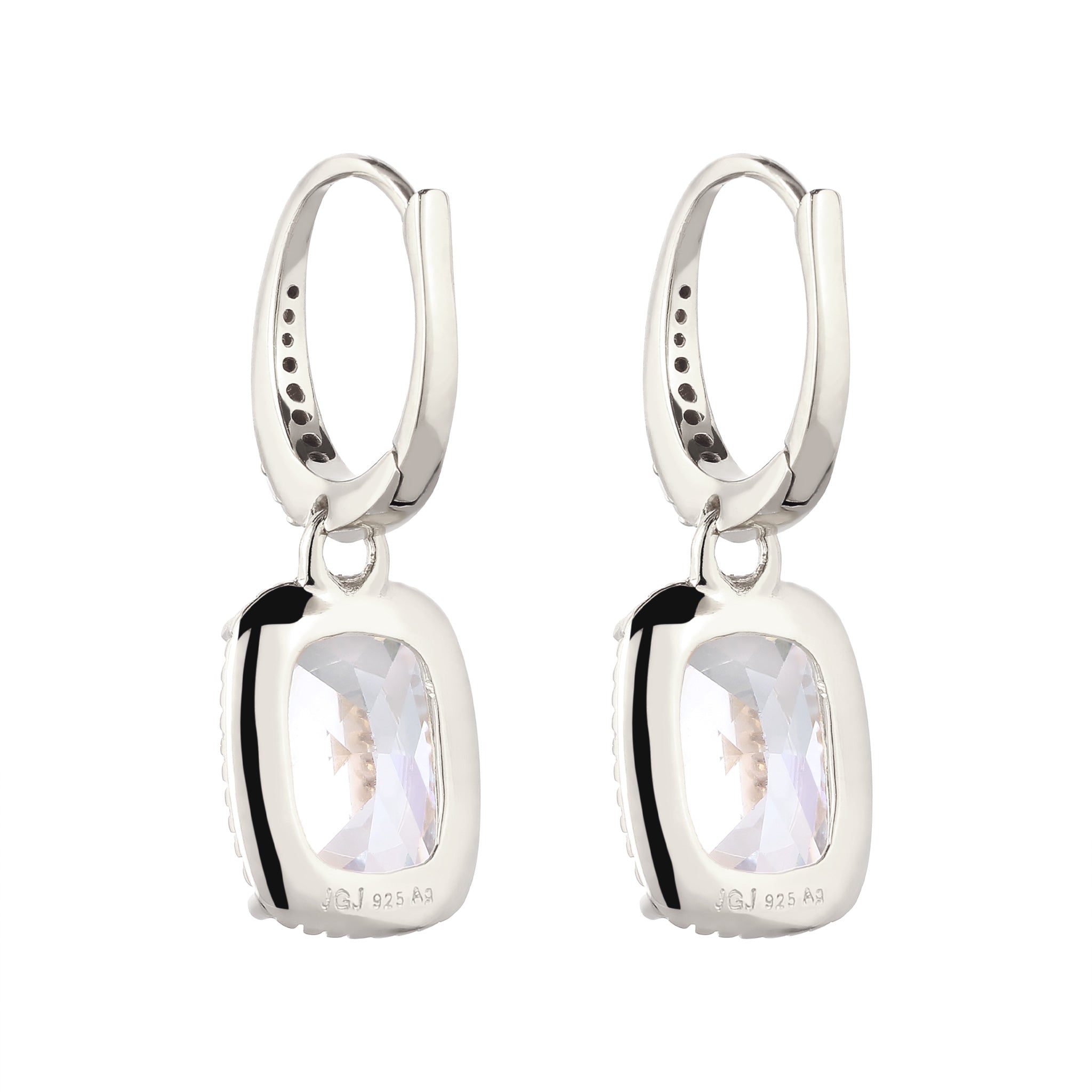 Silber - Elli | Creolen mit Zirkonia Weiß 925 Sterling Silber
