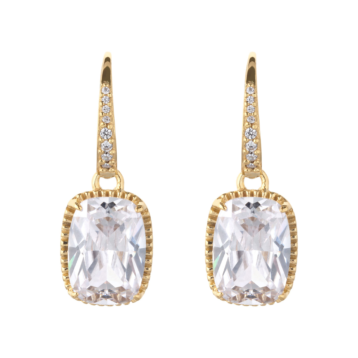 Gold - Elli | Creolen mit Zirkonia Weiß 925 Sterling Silber vergoldet