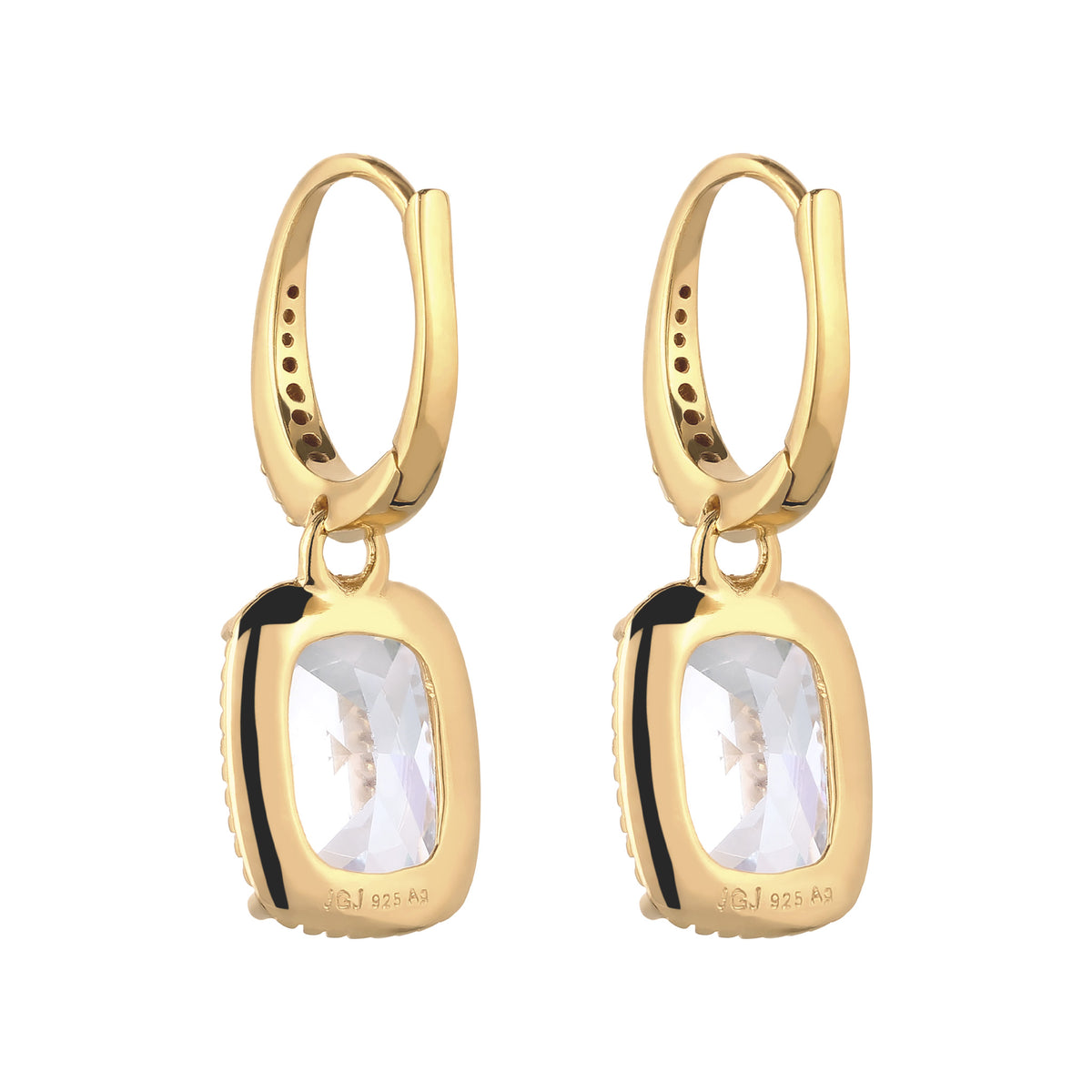 Gold - Elli | Creolen mit Zirkonia Weiß 925 Sterling Silber vergoldet