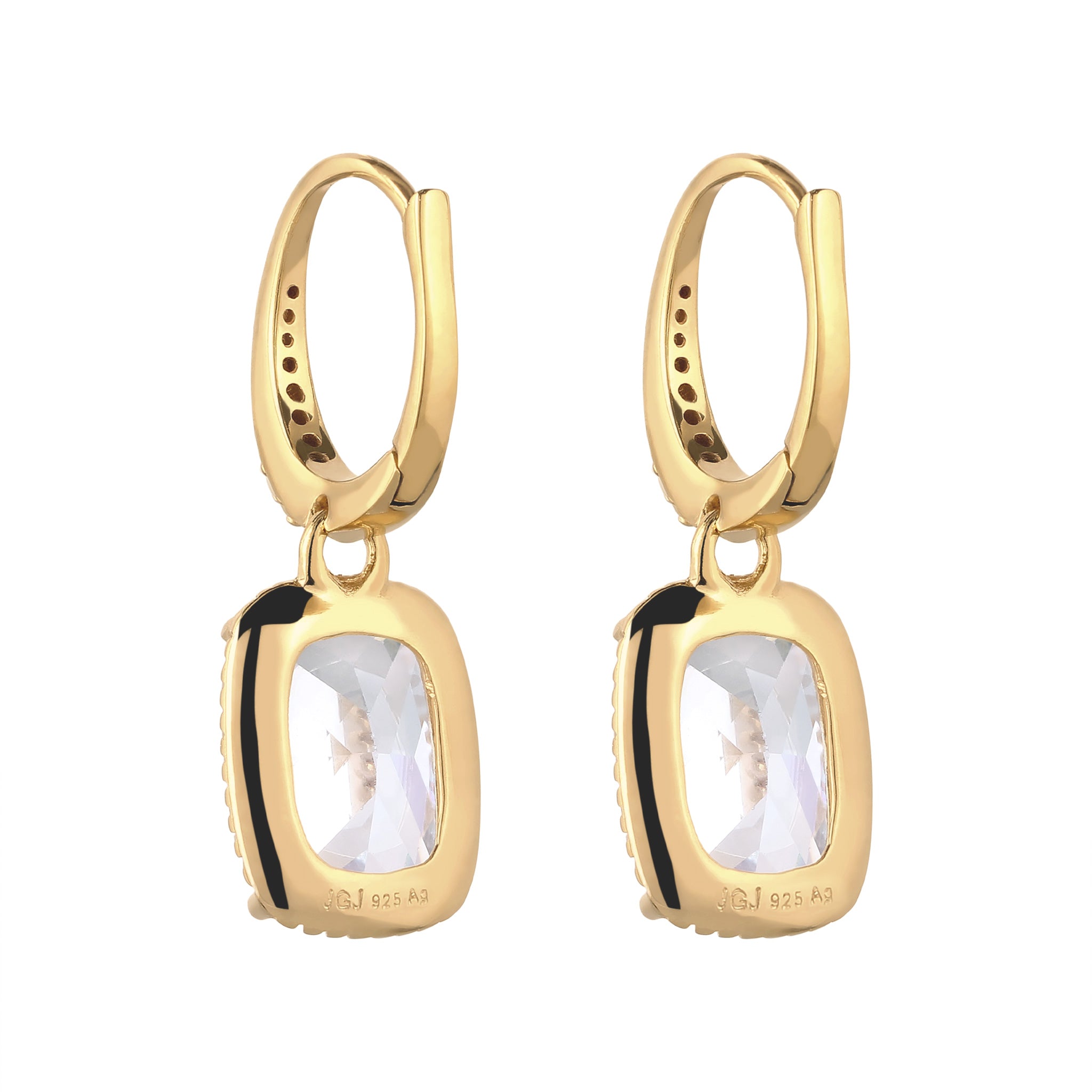 Gold - Elli | Creolen mit Zirkonia Weiß 925 Sterling Silber vergoldet
