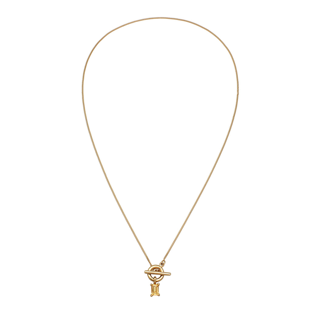Gold - Elli | Knebelverschluss mit Citrin Gelb 925 Sterling Silber vergoldet
