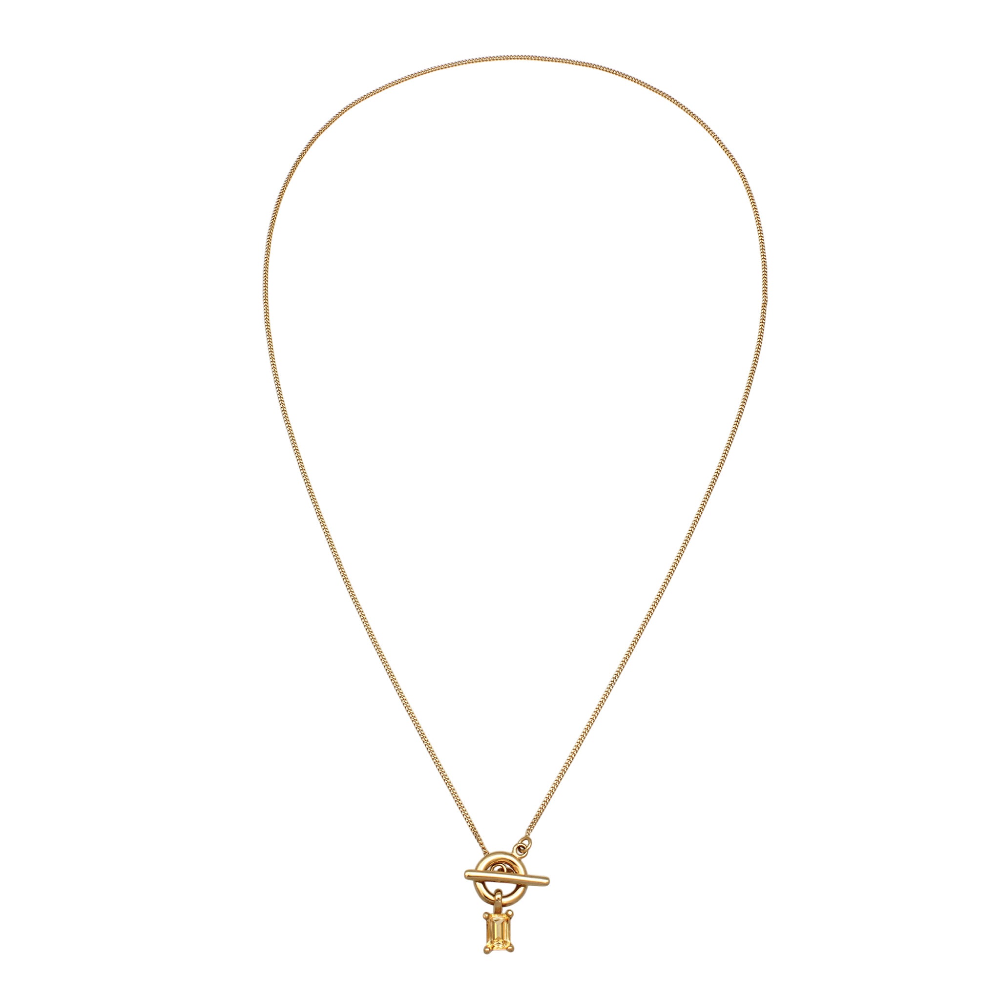Gold - Elli | Knebelverschluss mit Citrin Gelb 925 Sterling Silber vergoldet