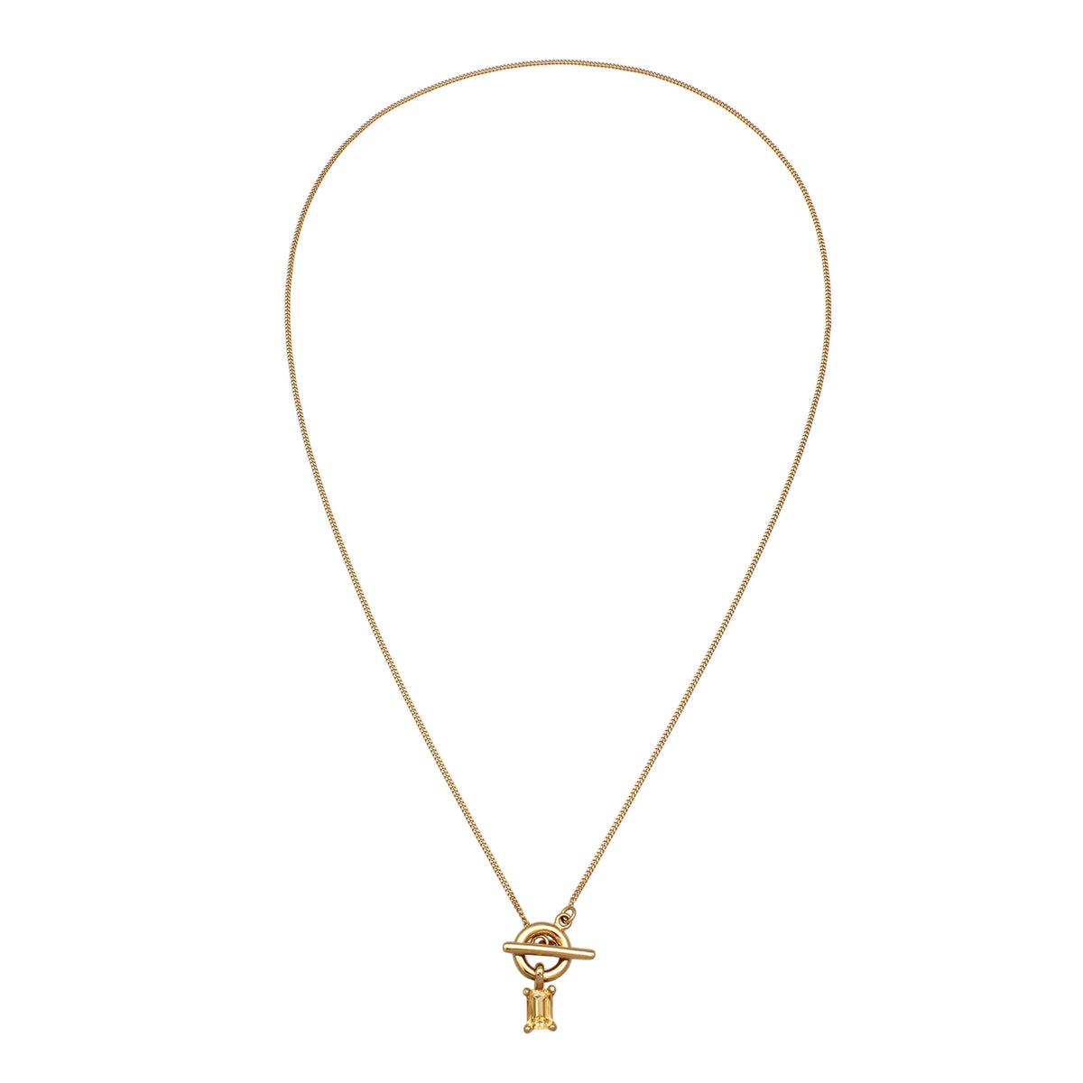 Gold - Elli | Knebelverschluss mit Citrin Gelb 925 Sterling Silber vergoldet