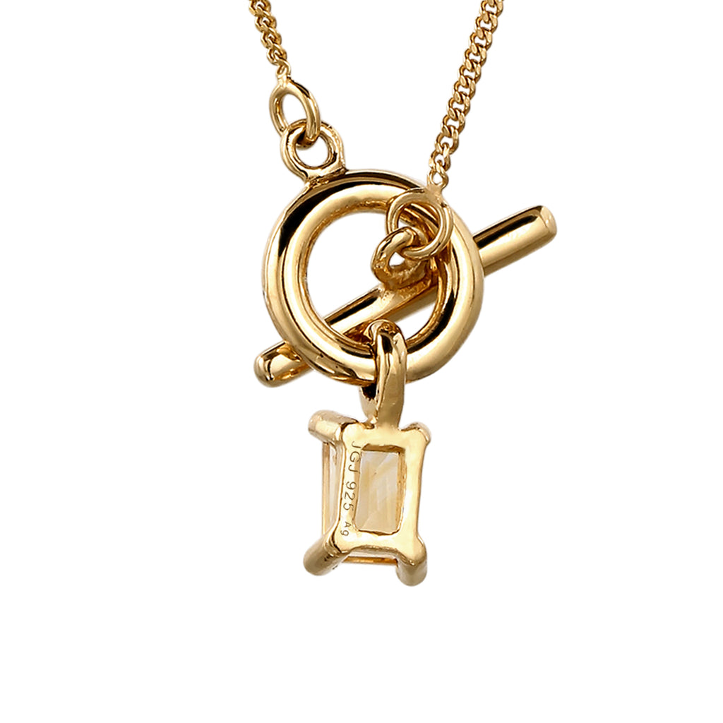 Gold - Elli | Knebelverschluss mit Citrin Gelb 925 Sterling Silber vergoldet