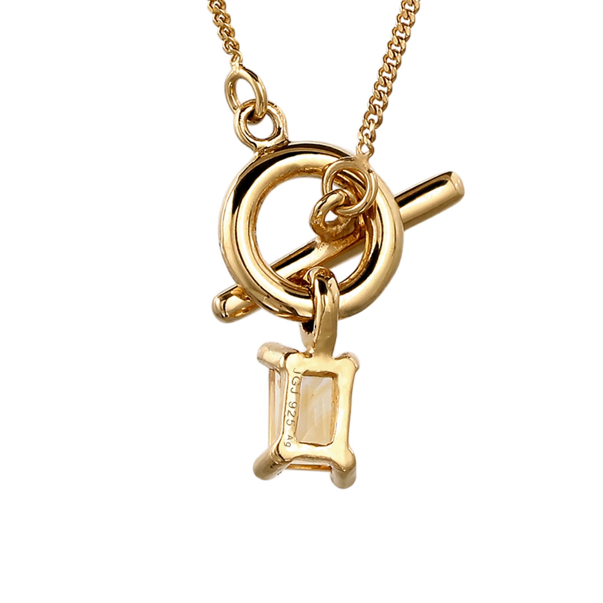 Gold - Elli | Knebelverschluss mit Citrin Gelb 925 Sterling Silber vergoldet
