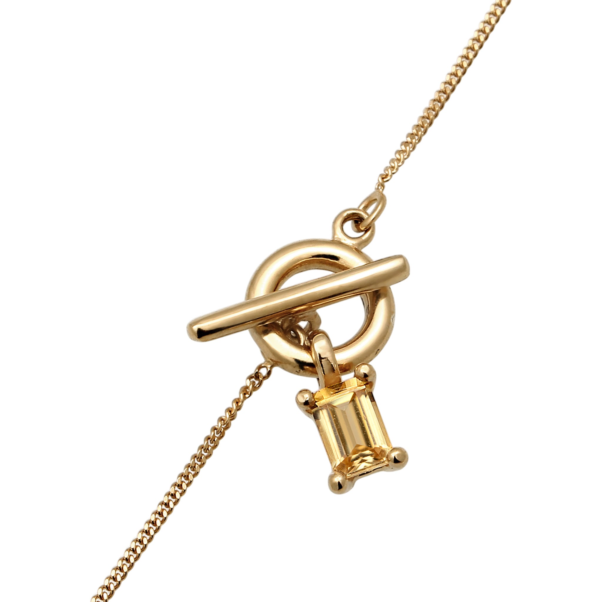 Gold - Elli | Knebelverschluss mit Citrin Gelb 925 Sterling Silber vergoldet