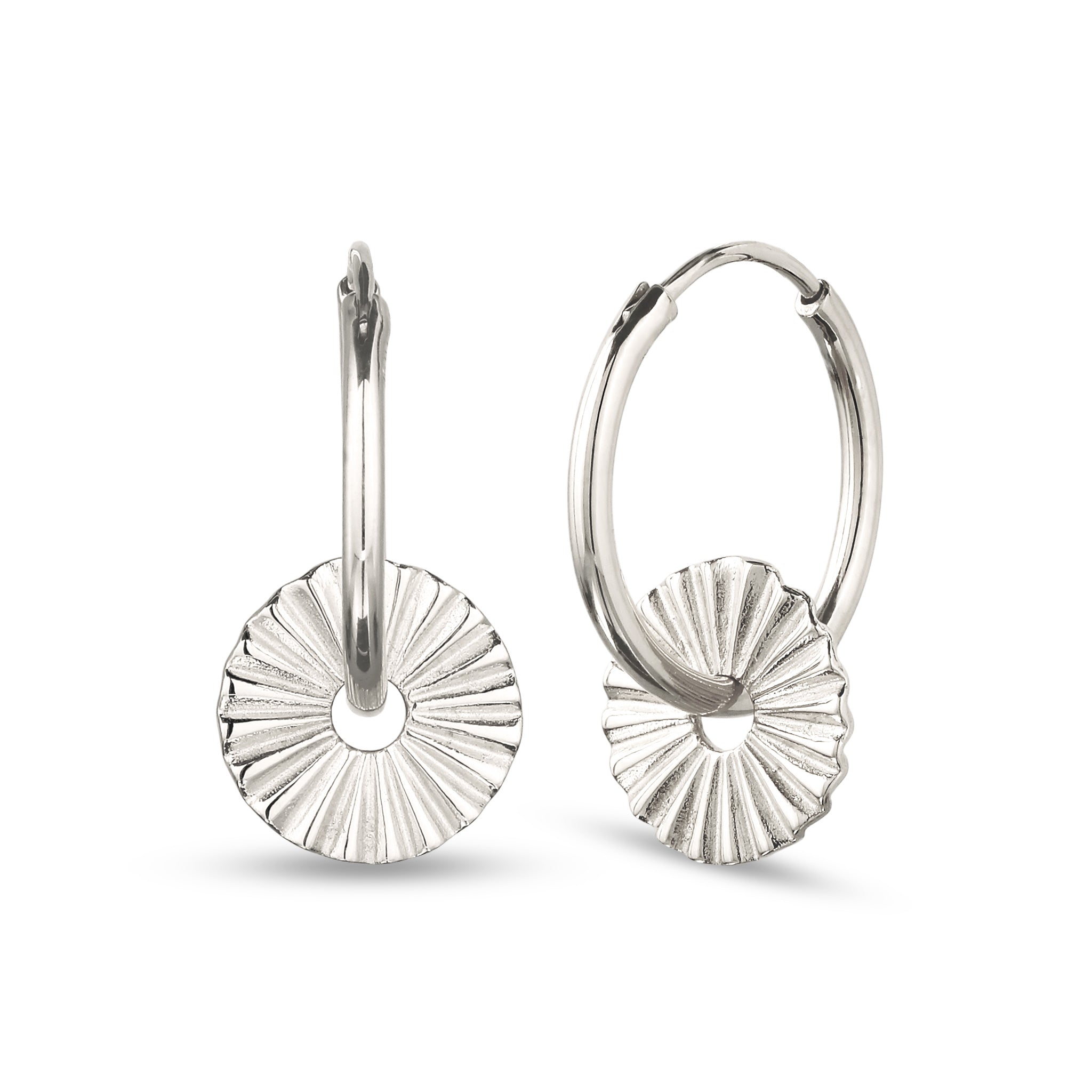 Silber - Elli | Creolen Sonne | Ohne Stein | 925 Sterling Silber