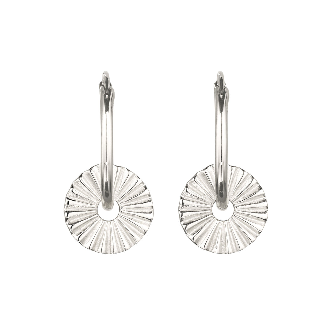 Silber - Elli | Creolen Sonne | Ohne Stein | 925 Sterling Silber