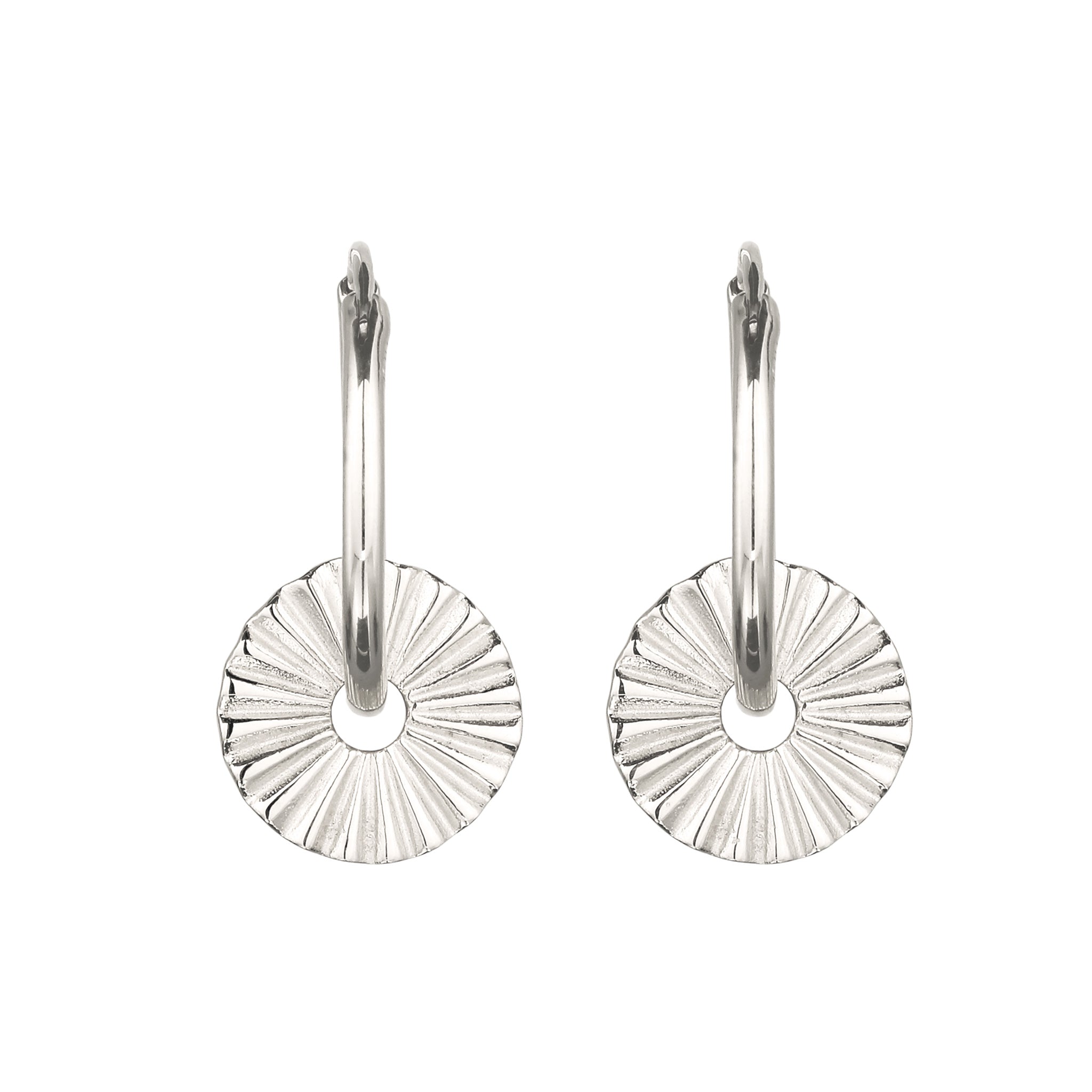 Silber - Elli | Creolen Sonne | Ohne Stein | 925 Sterling Silber