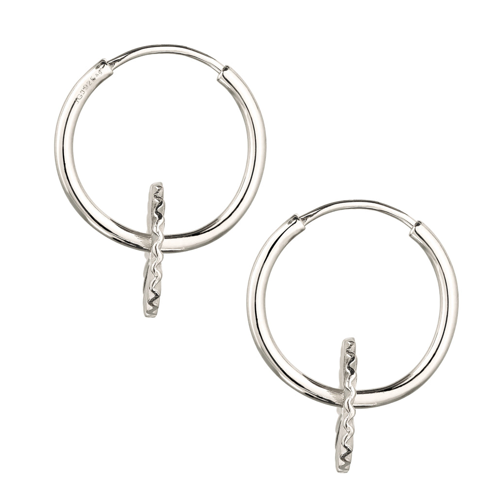 Silber - Elli | Creolen Sonne | Ohne Stein | 925 Sterling Silber