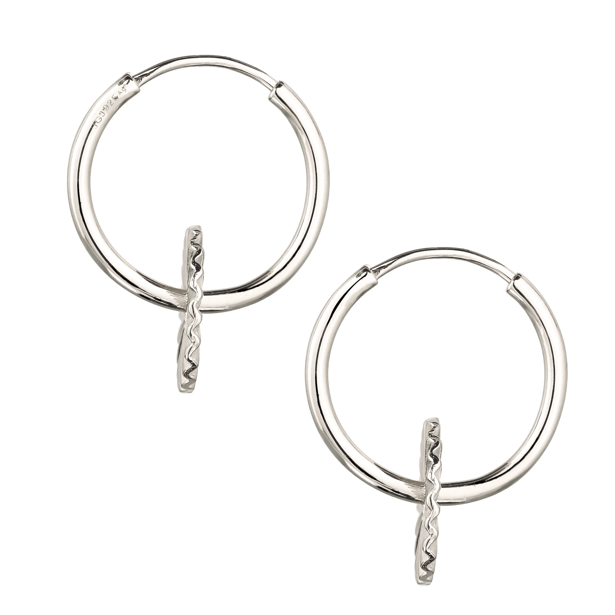 Silber - Elli | Creolen Sonne | Ohne Stein | 925 Sterling Silber