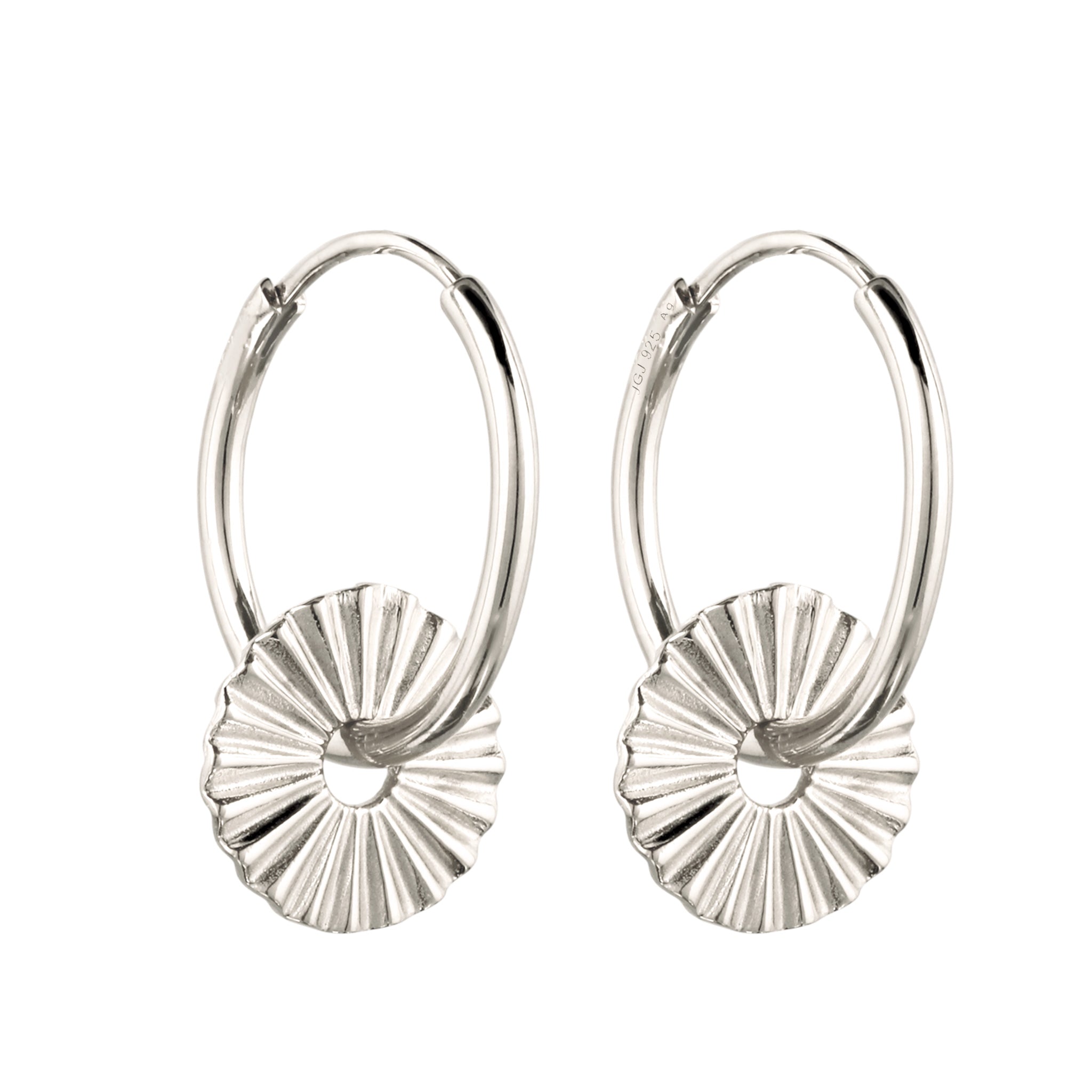 Silber - Elli | Creolen Sonne | Ohne Stein | 925 Sterling Silber
