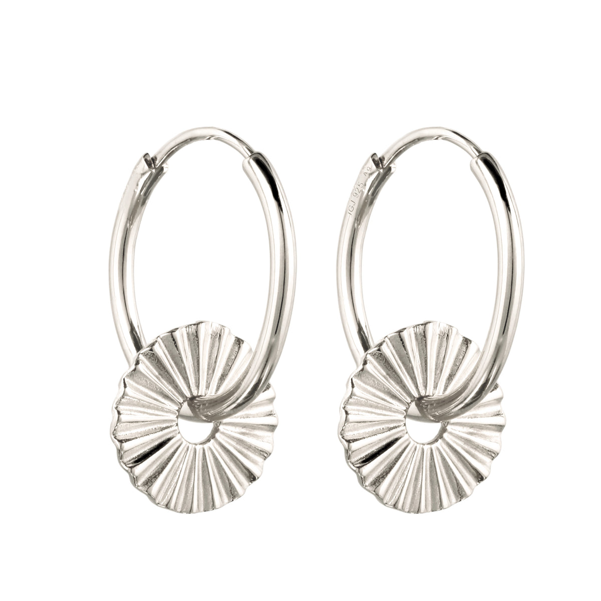 Silber - Elli | Creolen Sonne | Ohne Stein | 925 Sterling Silber