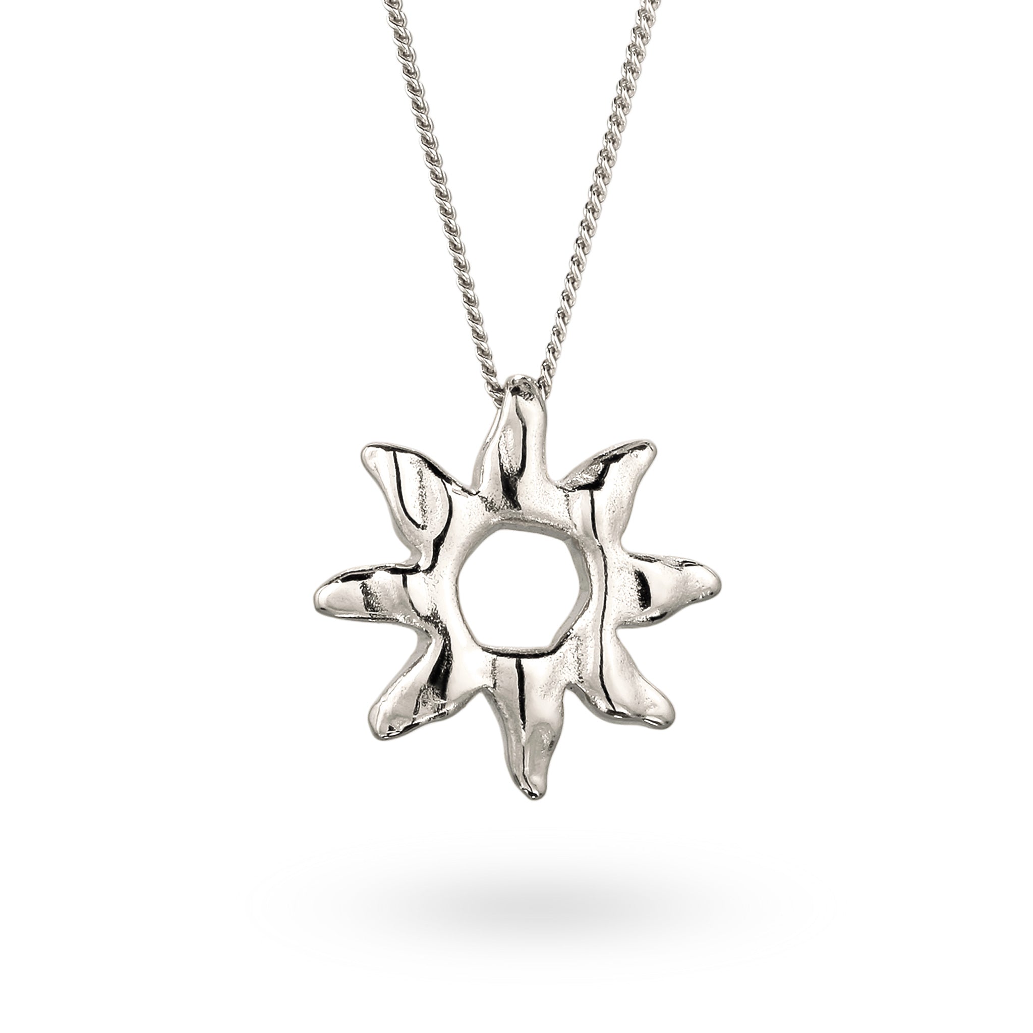 Silber - Elli | Halskette mit Sonnenanhänger | 925 Sterling Silber