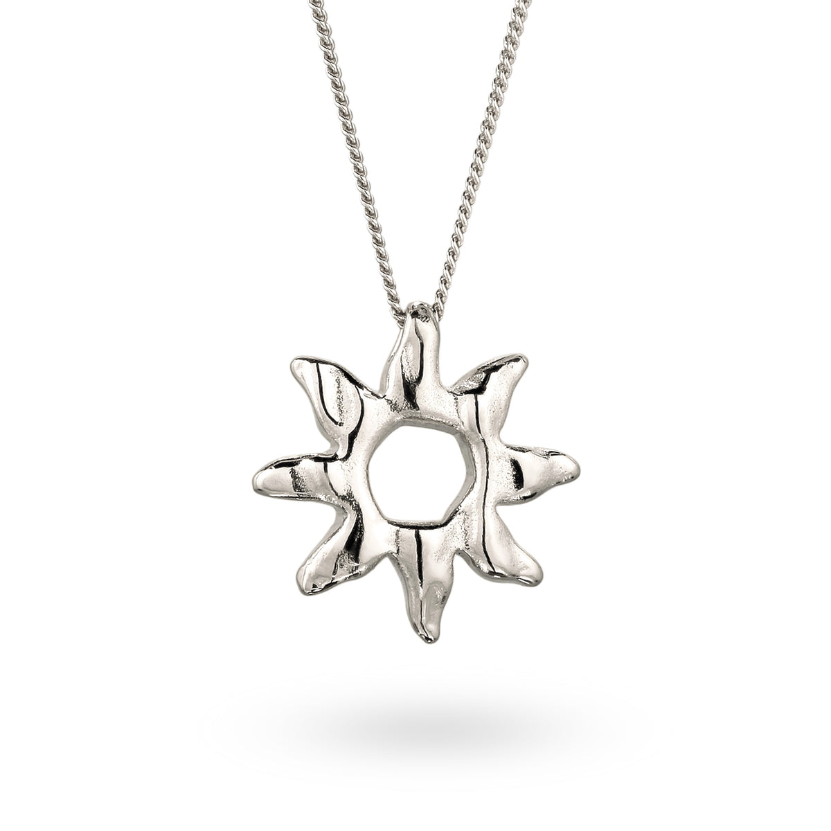 Silber - Elli | Halskette mit Sonnenanhänger | 925 Sterling Silber