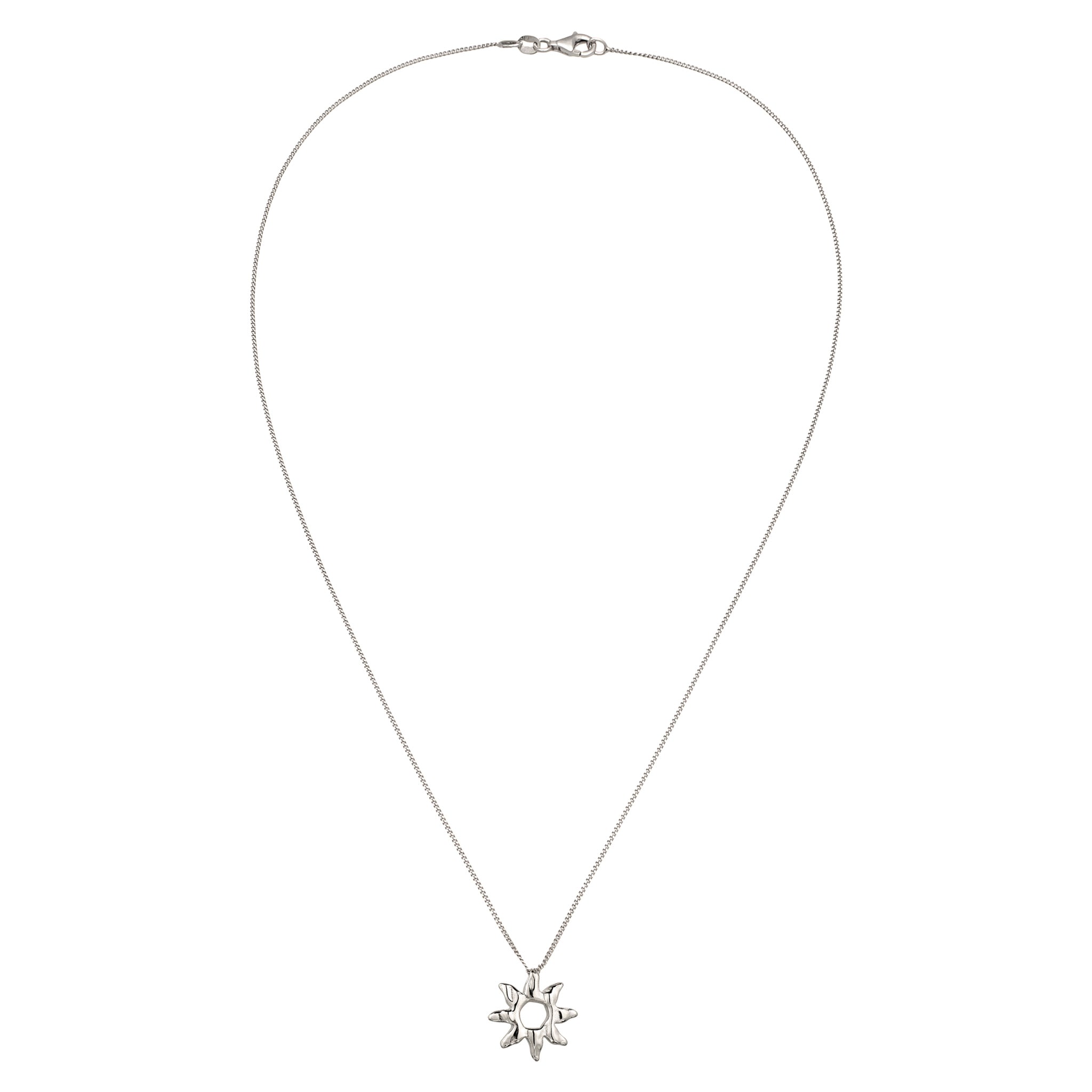 Silber - Elli | Halskette mit Sonnenanhänger | 925 Sterling Silber