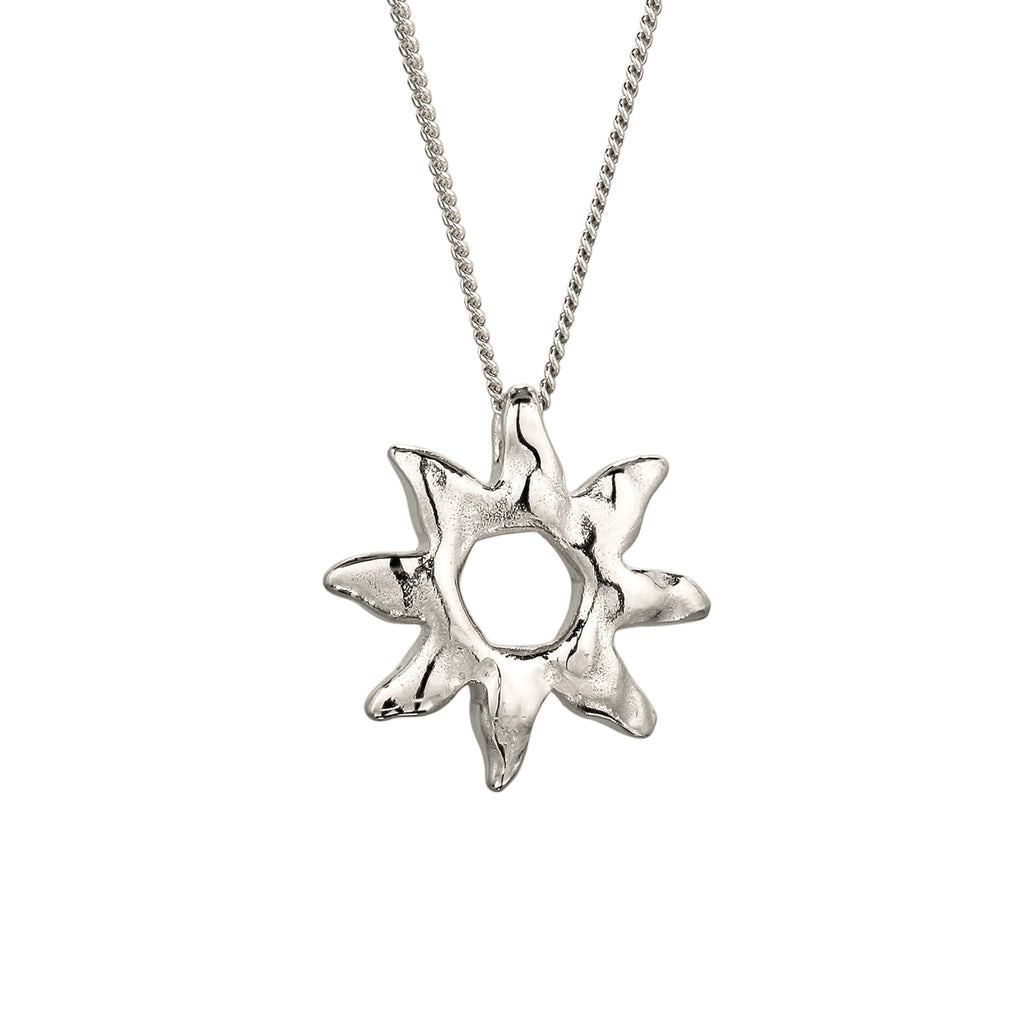 Silber - Elli | Halskette mit Sonnenanhänger | 925 Sterling Silber