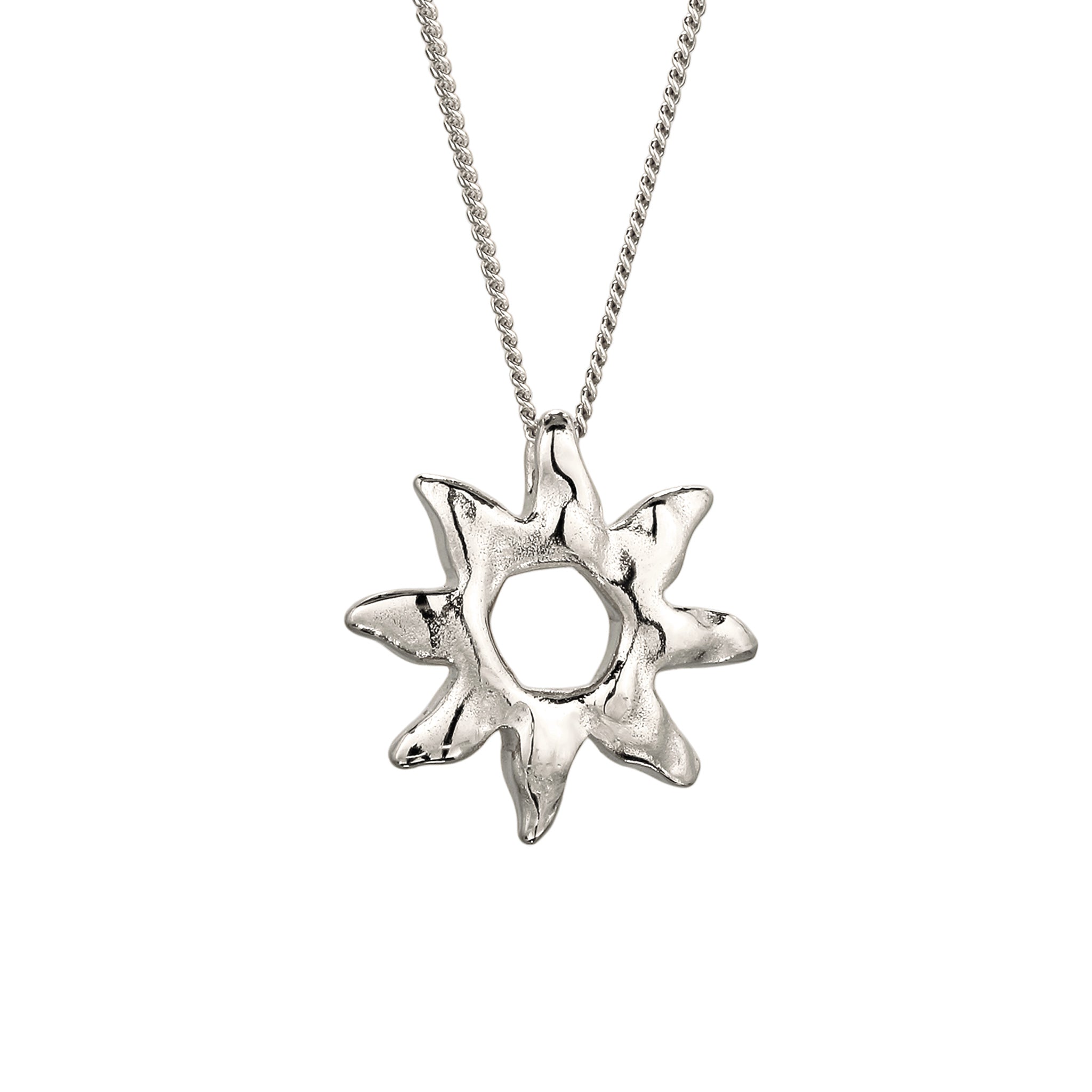 Silber - Elli | Halskette mit Sonnenanhänger | 925 Sterling Silber