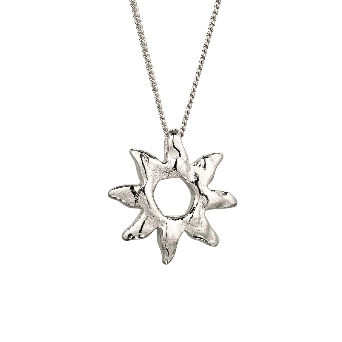 Silber - Elli | Halskette mit Sonnenanhänger | 925 Sterling Silber