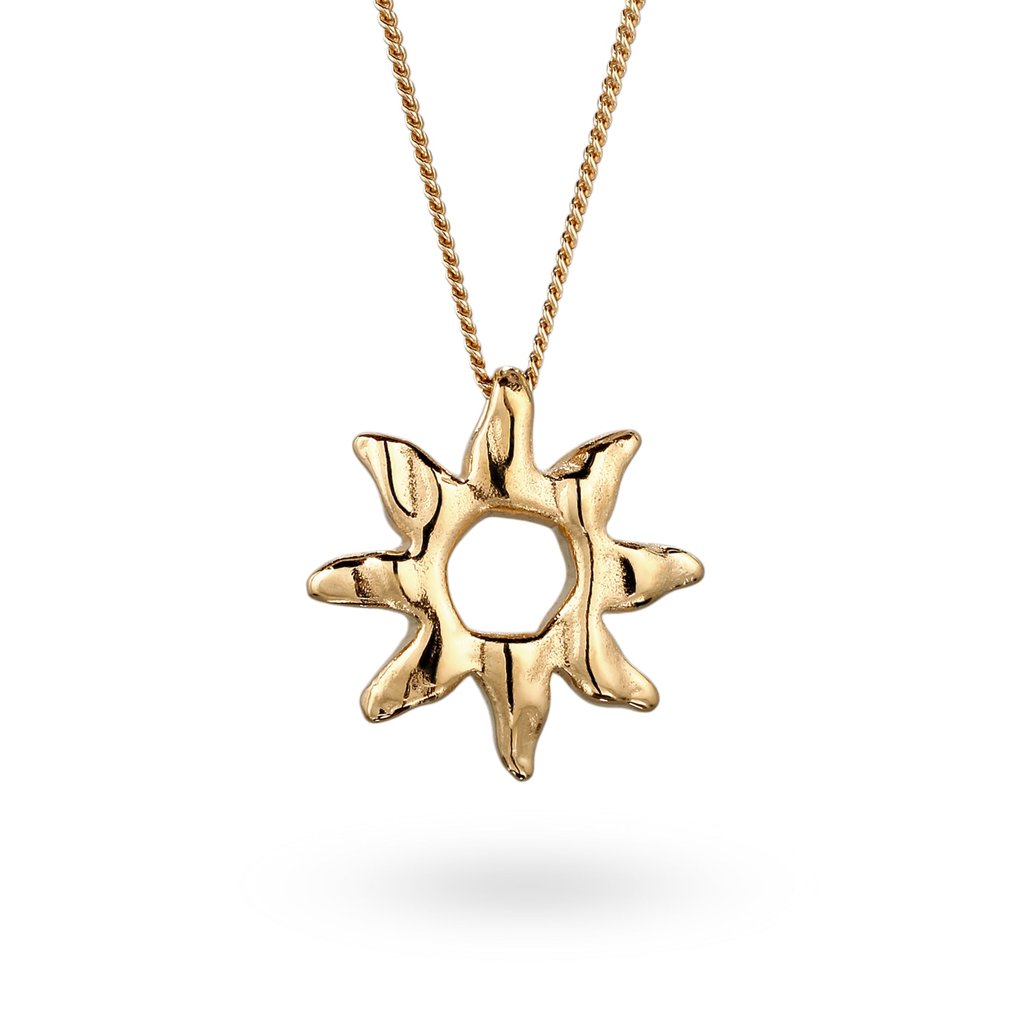Gold - Elli | Halskette mit Sonnenanhänger | 925 Sterling Silber vergoldet